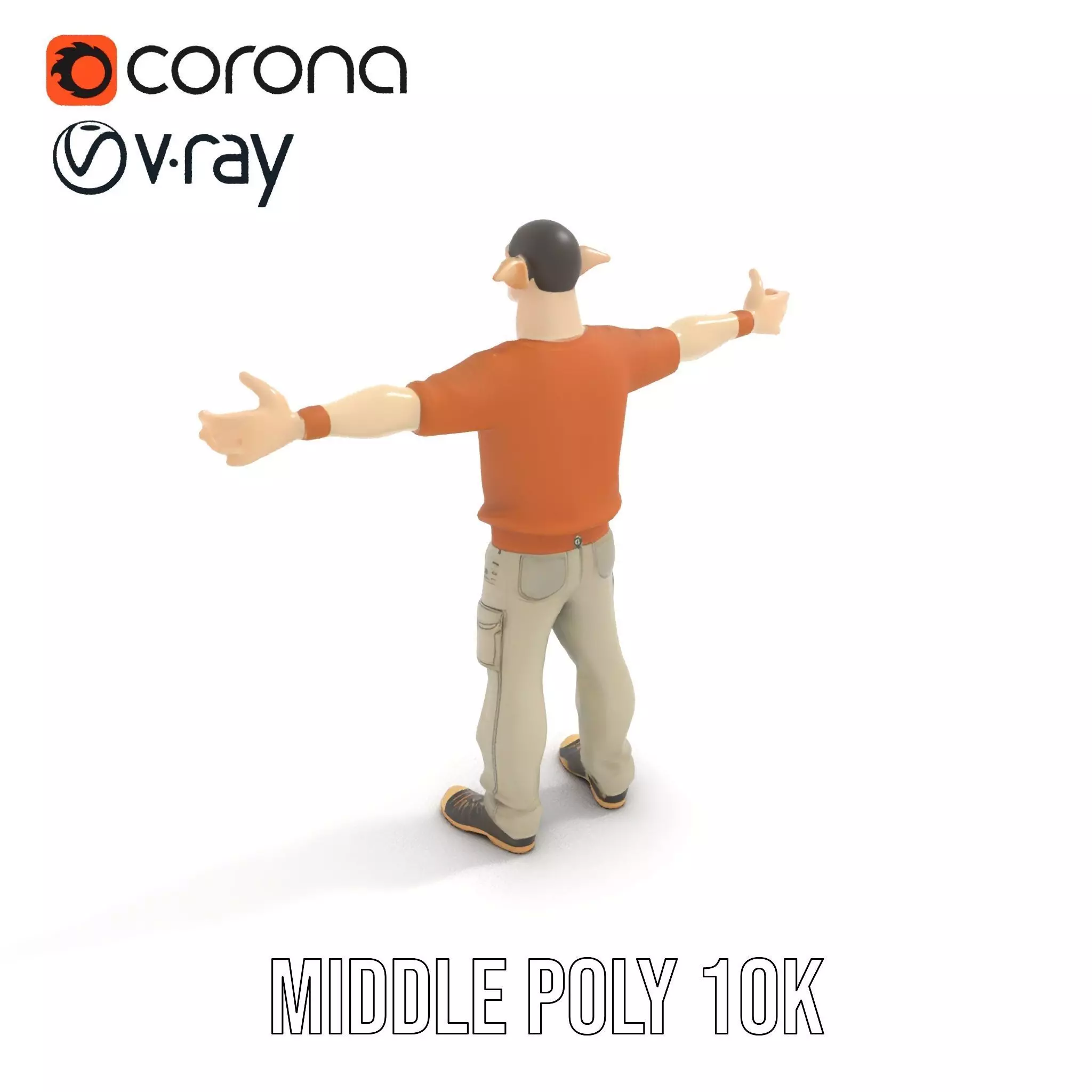 Fantasy Elf Character Model Pack with Casual Outfit Low-poly 3D model_13