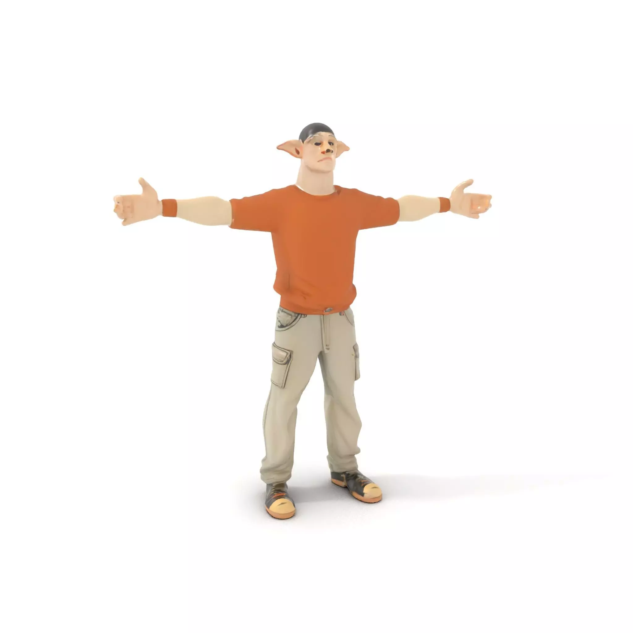Fantasy Elf Character Model Pack with Casual Outfit Low-poly 3D model_0
