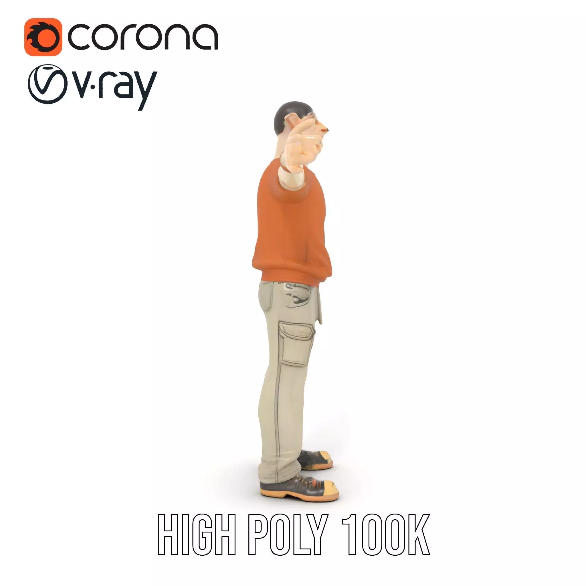 Fantasy Elf Character Model Pack with Casual Outfit Low-poly 3D model_12