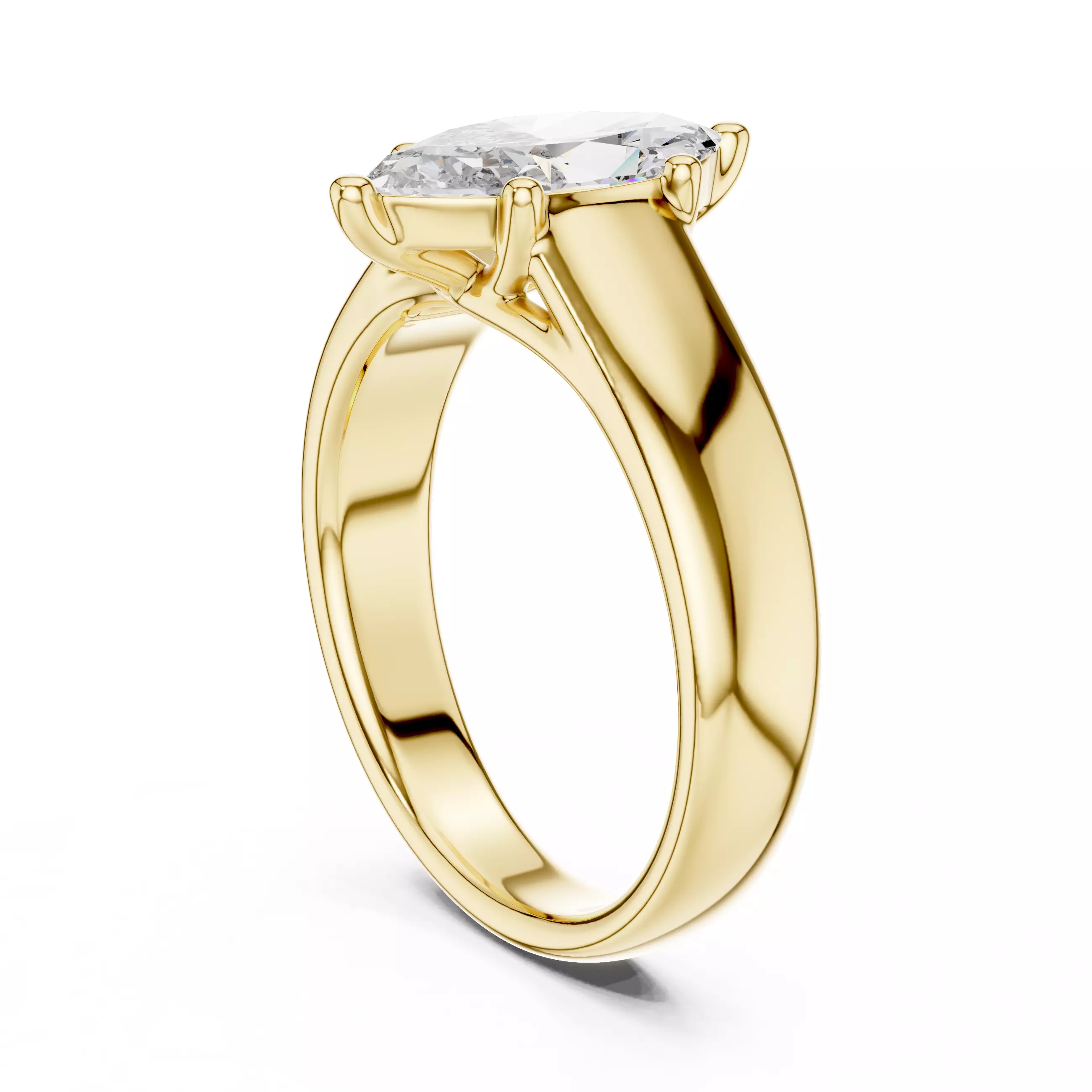 Marquise Mono Solitaire Ring 3dm stl renders animation videos 3D print model_12