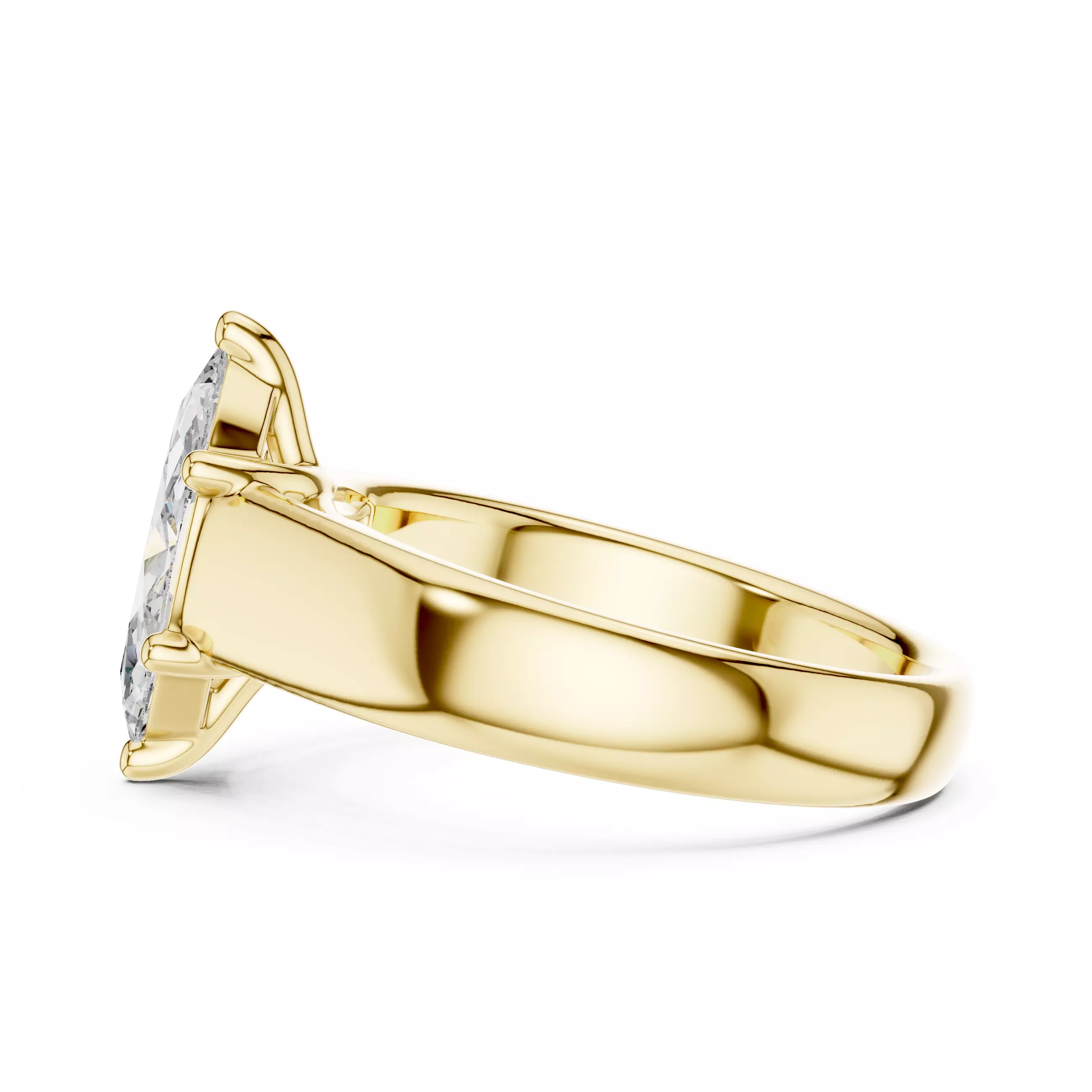 Marquise Mono Solitaire Ring 3dm stl renders animation videos 3D print model_4