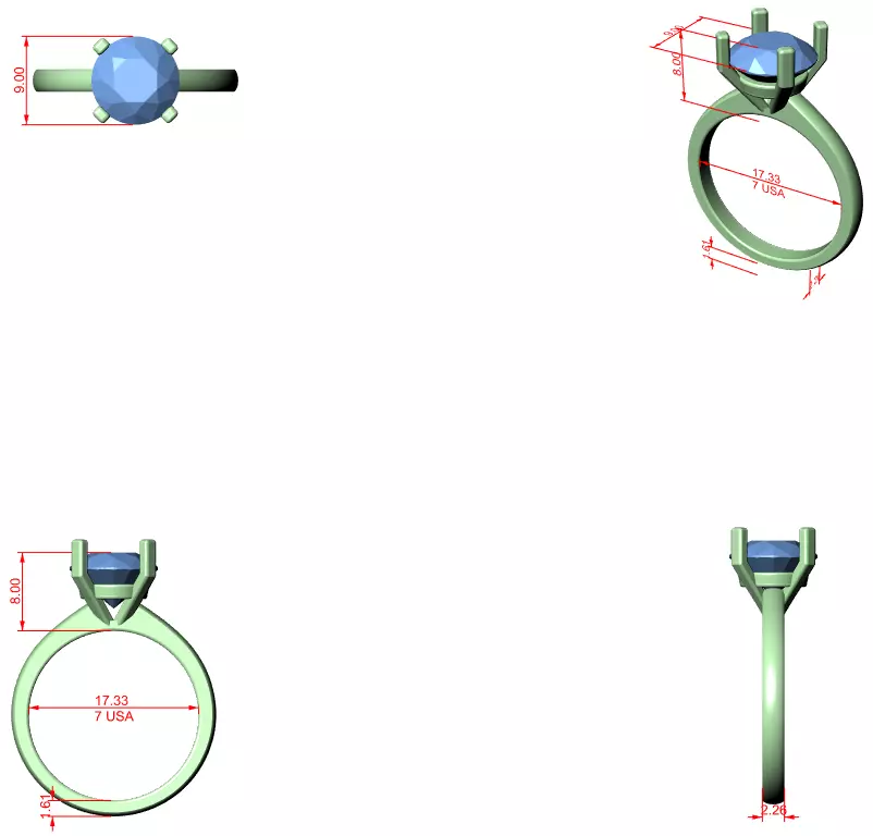 Mono Solitaire Ring 3dm stl renders animation videos details 3D print model_6