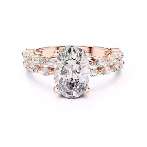 Oval Solitaire Ring 3dm stl renders animation videos details 