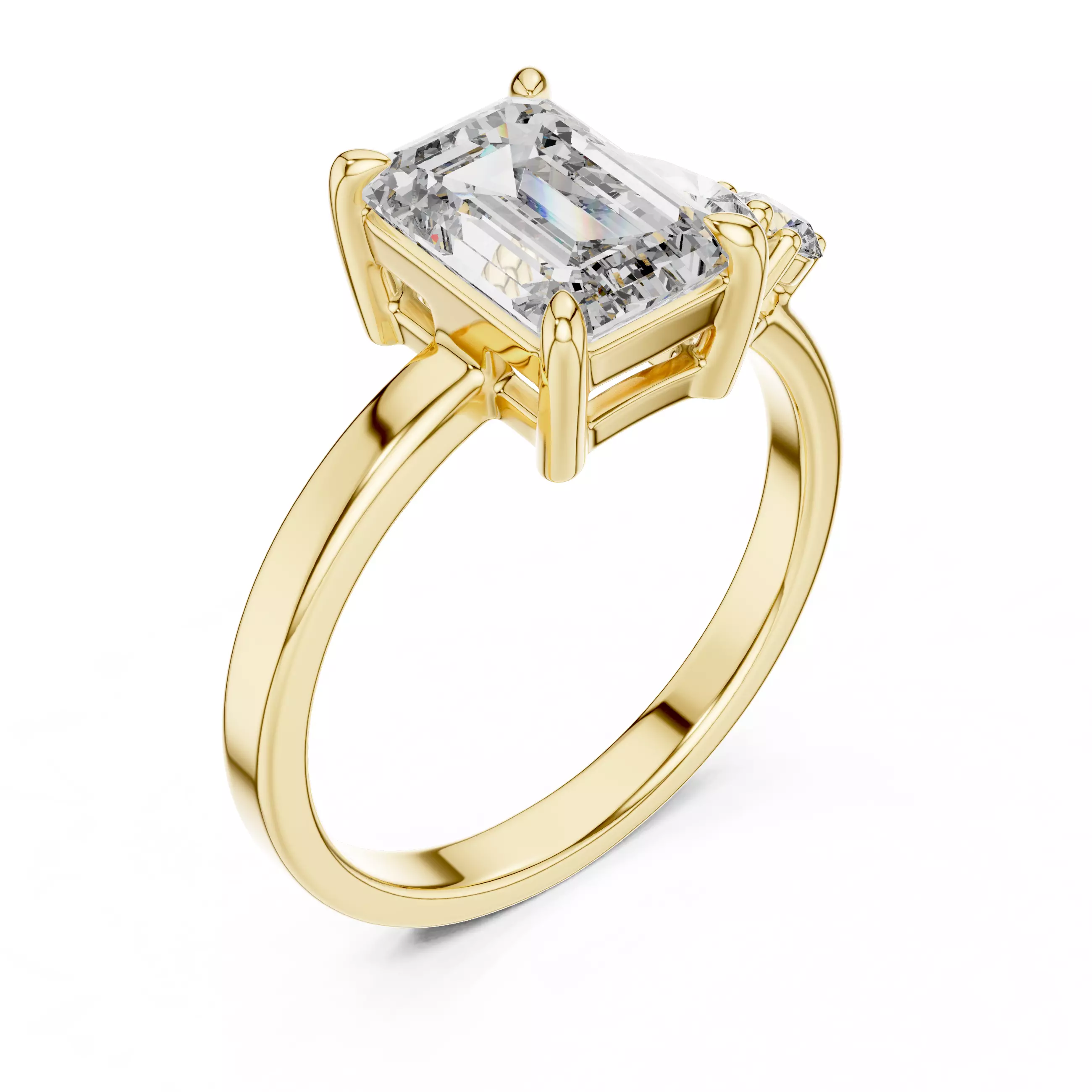 Trio Solitaire Ring 3dm stl renders animation videos details 3D print model_13