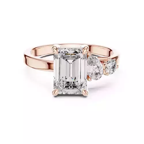 Trio Solitaire Ring 3dm stl renders animation videos details