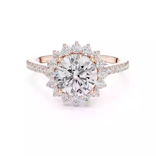 Flower Halo Solitaire Ring 3dm stl renders animation videos