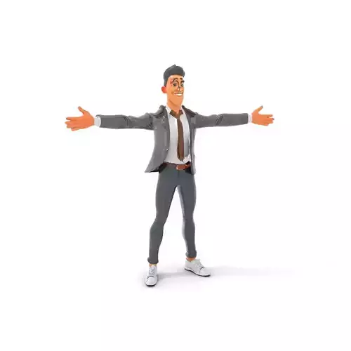 Stylish Businessman Character with Suit Model Pack