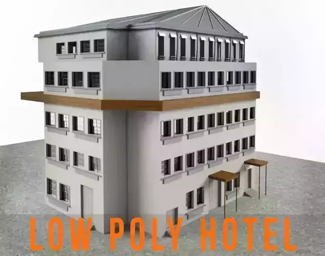 Residence Apartment Hotel Building  Free low-poly 3D model