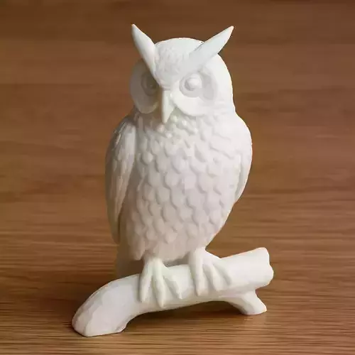 Eurasian Eagle Owl Standing On A Branch