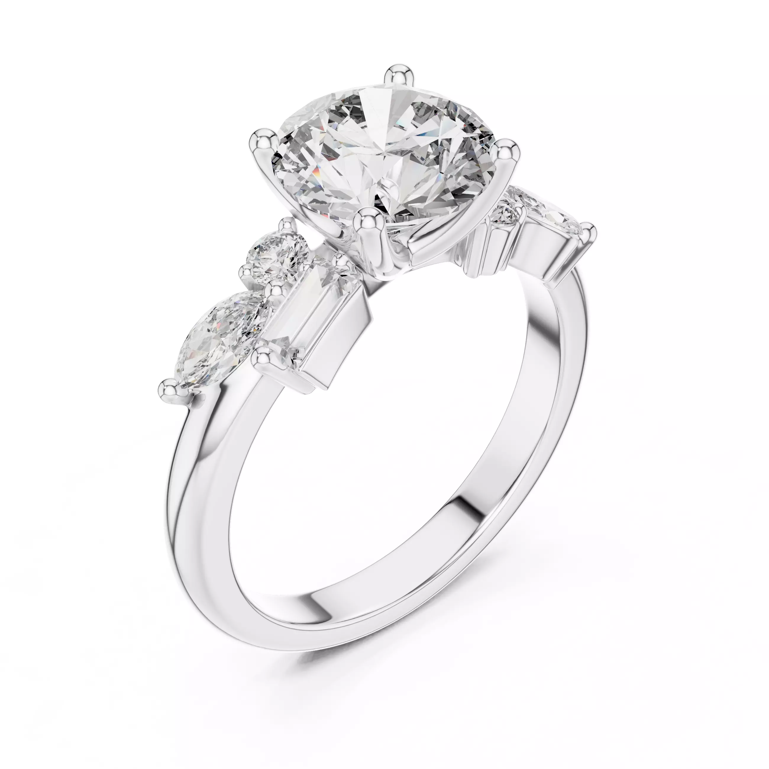 Solitaire Ring 3dm stl renders animation videos details 3D print model_11