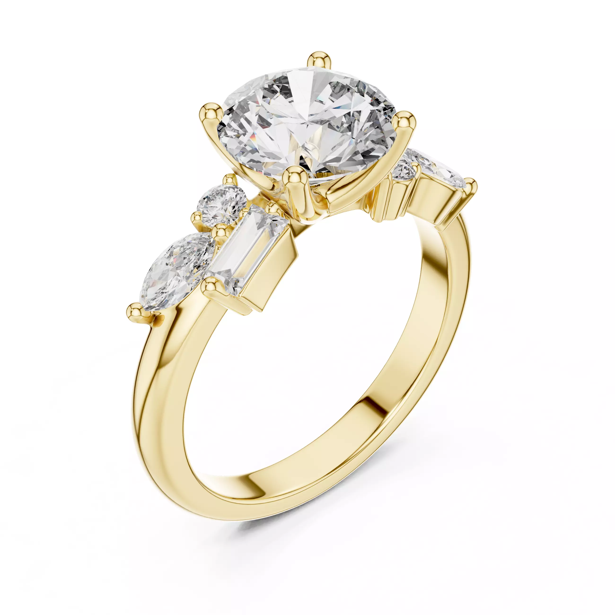 Solitaire Ring 3dm stl renders animation videos details 3D print model_13