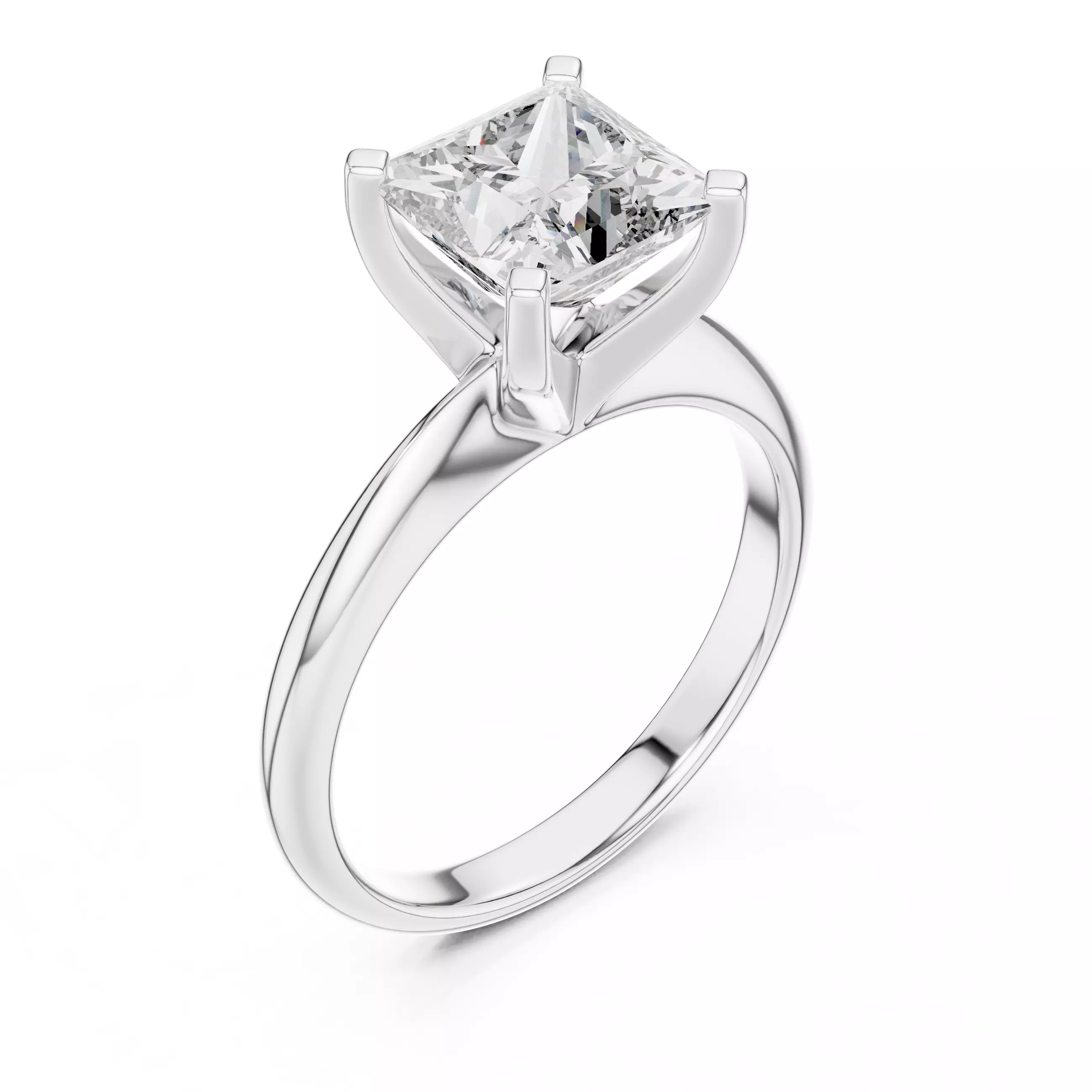 Princess Mono Solitaire Ring 3dm stl renders animation videos 3D print model_11