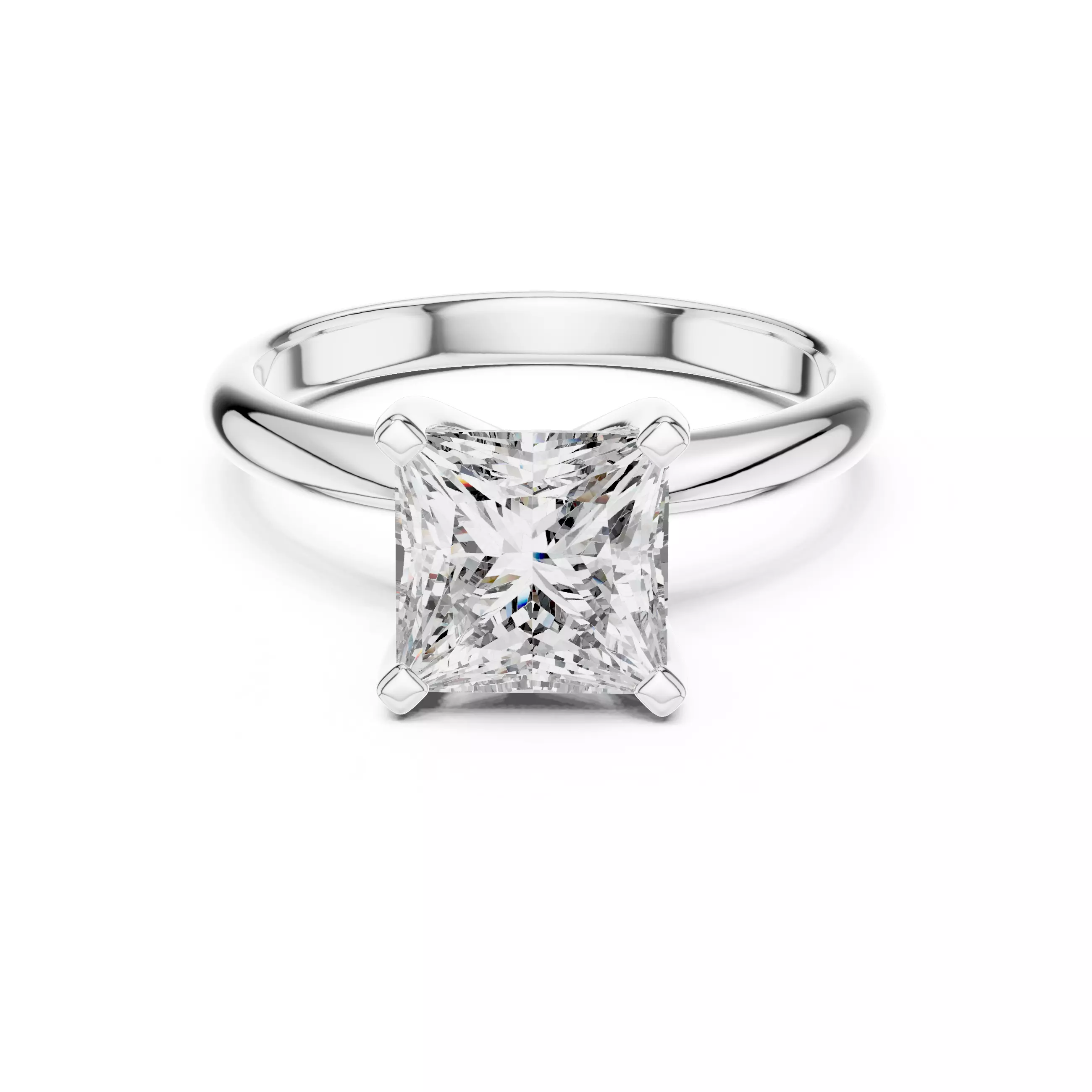 Princess Mono Solitaire Ring 3dm stl renders animation videos 3D print model_3