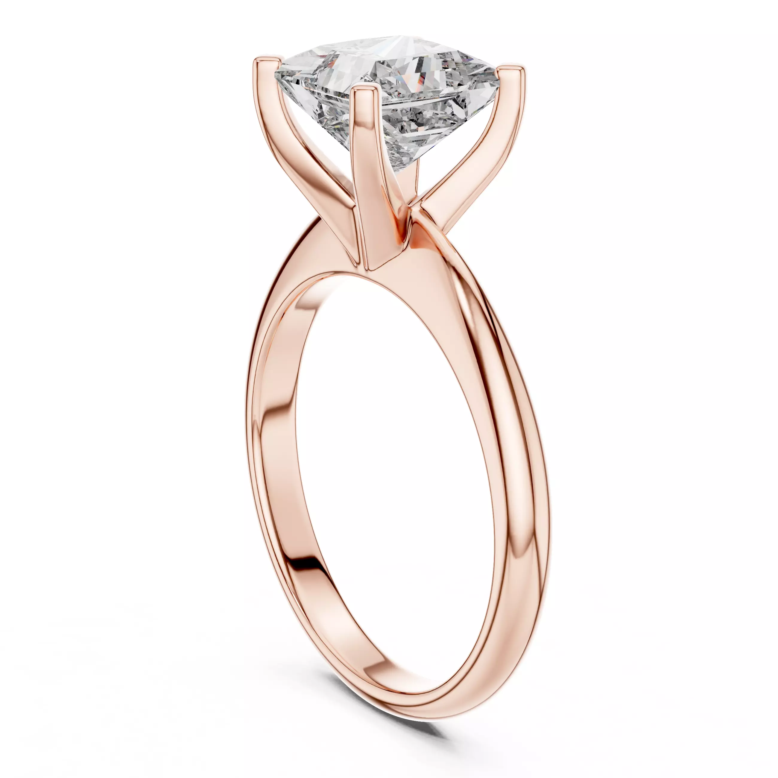 Princess Mono Solitaire Ring 3dm stl renders animation videos 3D print model_8