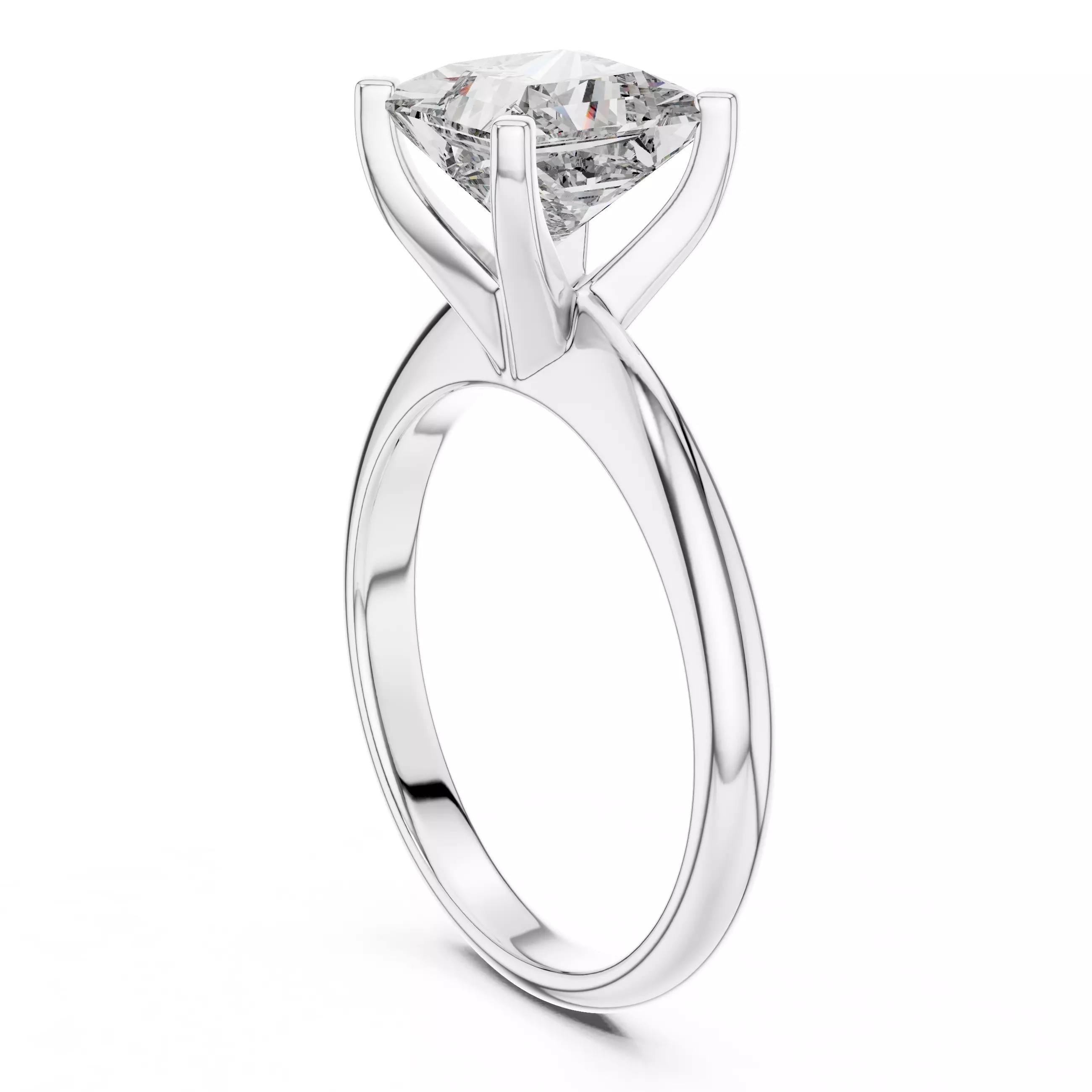 Princess Mono Solitaire Ring 3dm stl renders animation videos 3D print model_10