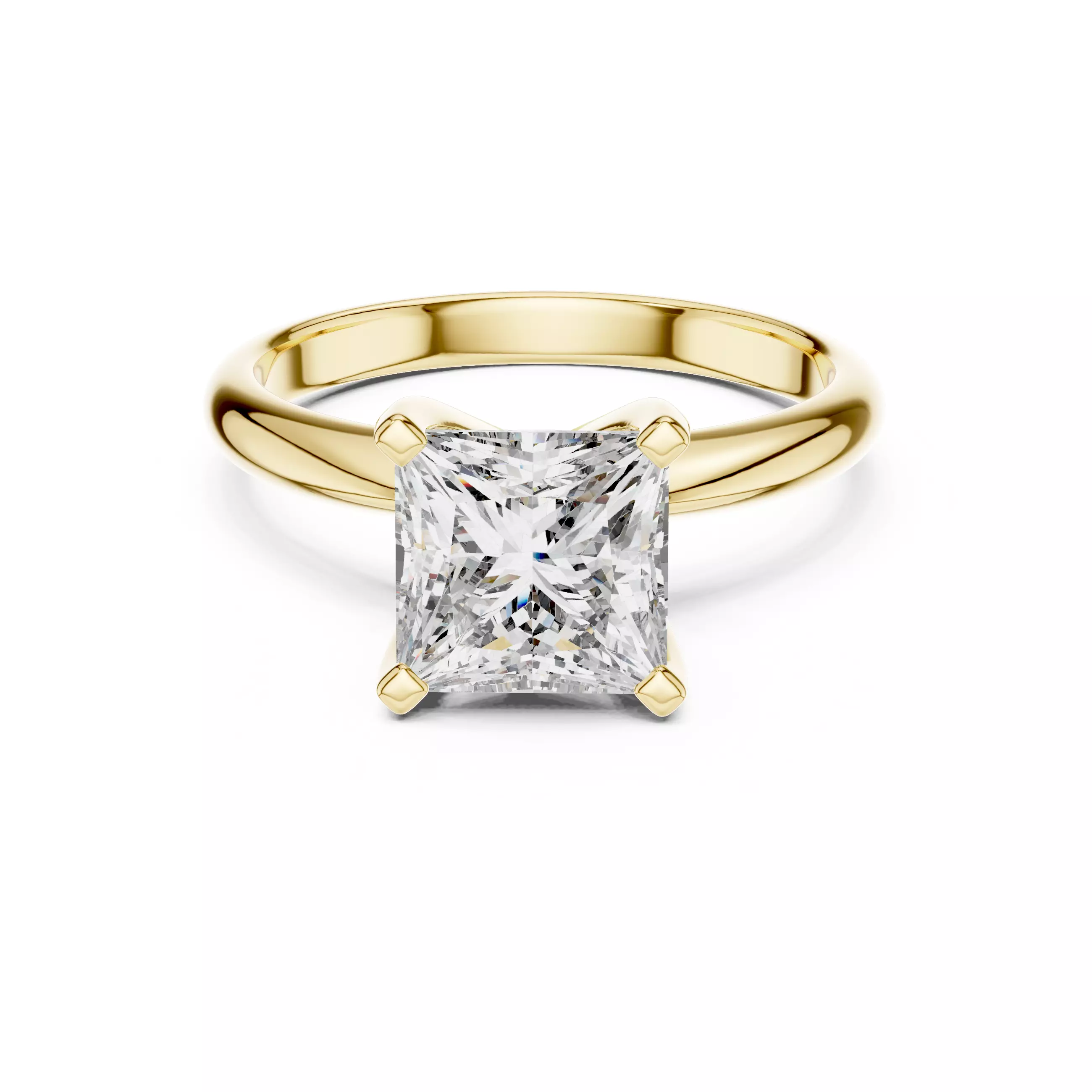 Princess Mono Solitaire Ring 3dm stl renders animation videos 3D print model_5