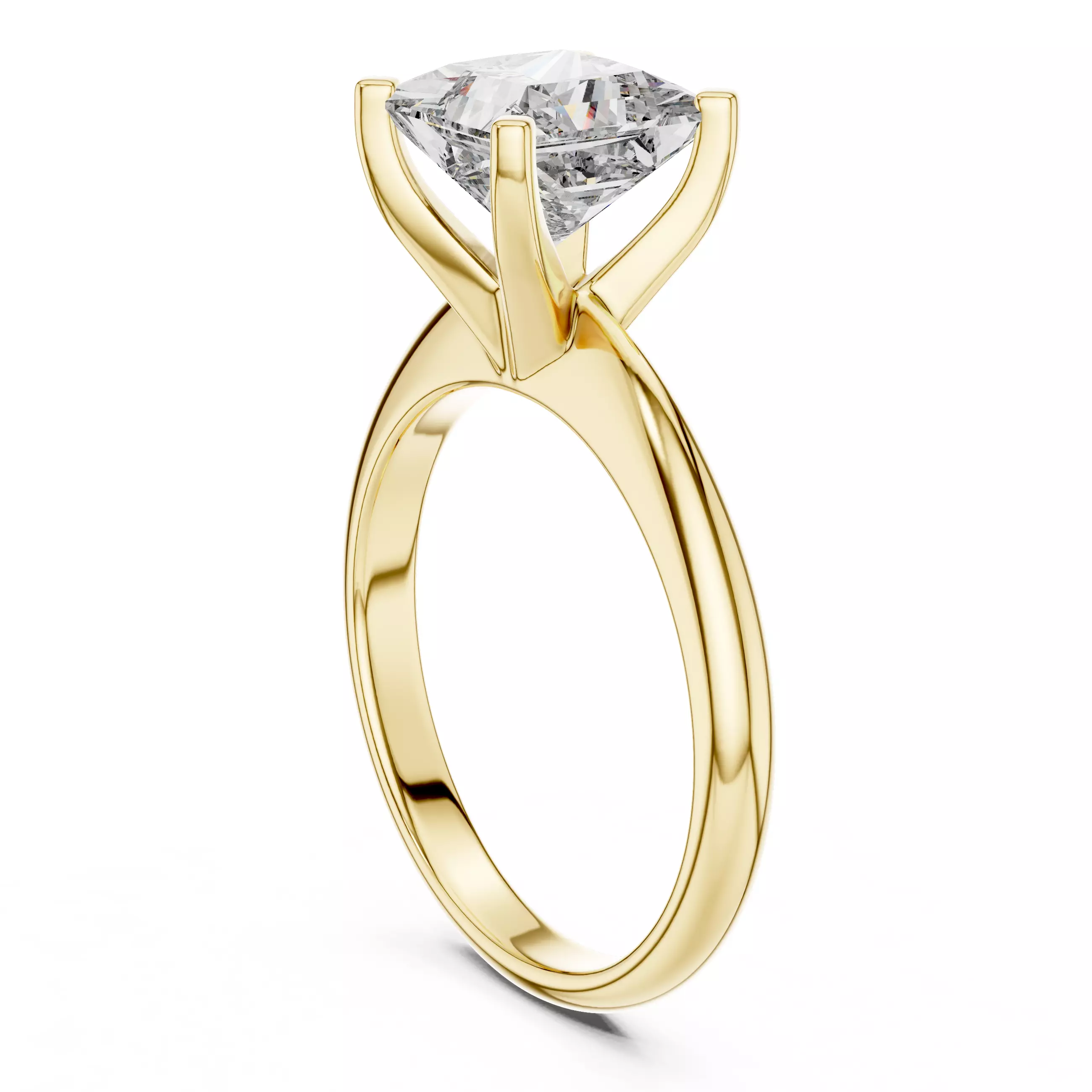 Princess Mono Solitaire Ring 3dm stl renders animation videos 3D print model_12