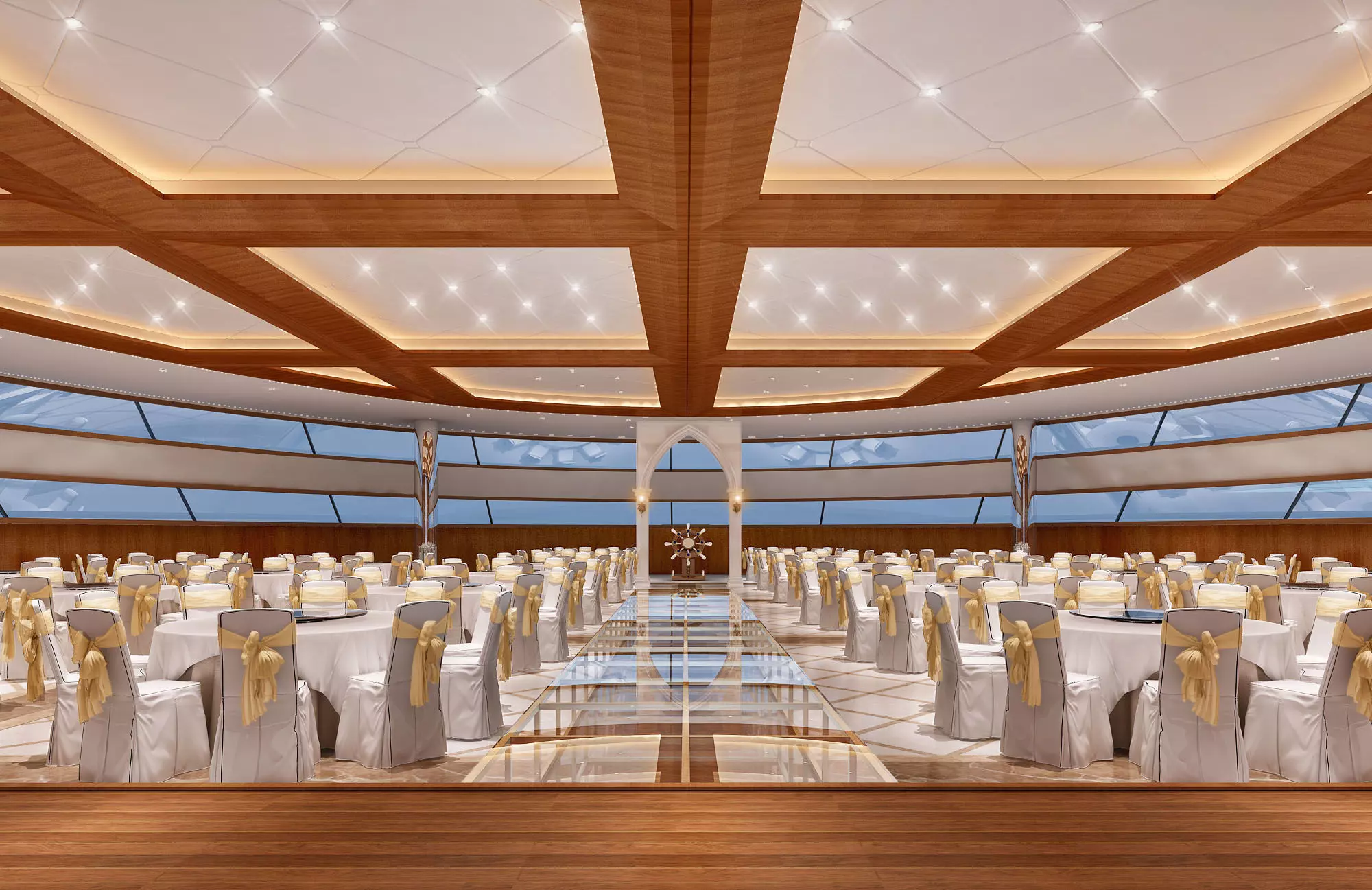 Hotel Banquet Hall 3D model_1