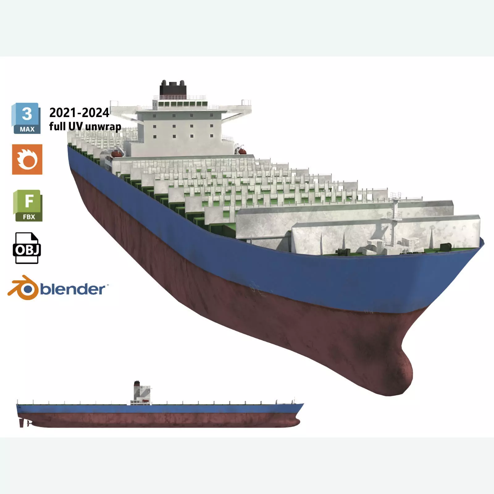 Cargo ship Low-poly AP Low-poly 3D model_0