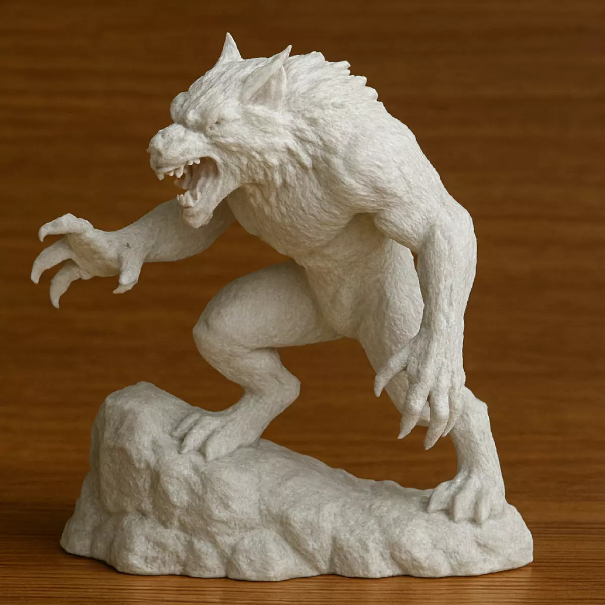 Werewolf On Rock 3D print model_0