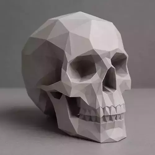 Low Poly Geometric Skull