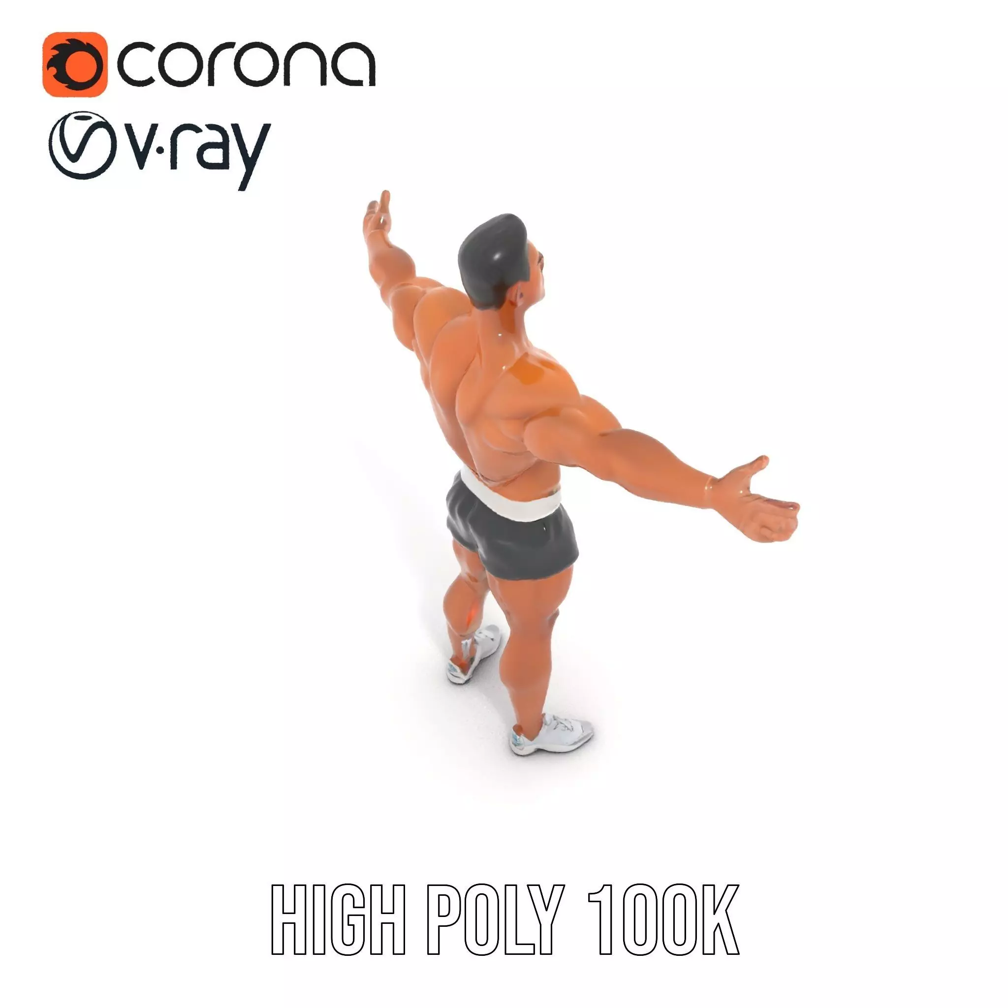 Athletic Male Character Model Pack  Muscular Build Low-poly 3D model_26