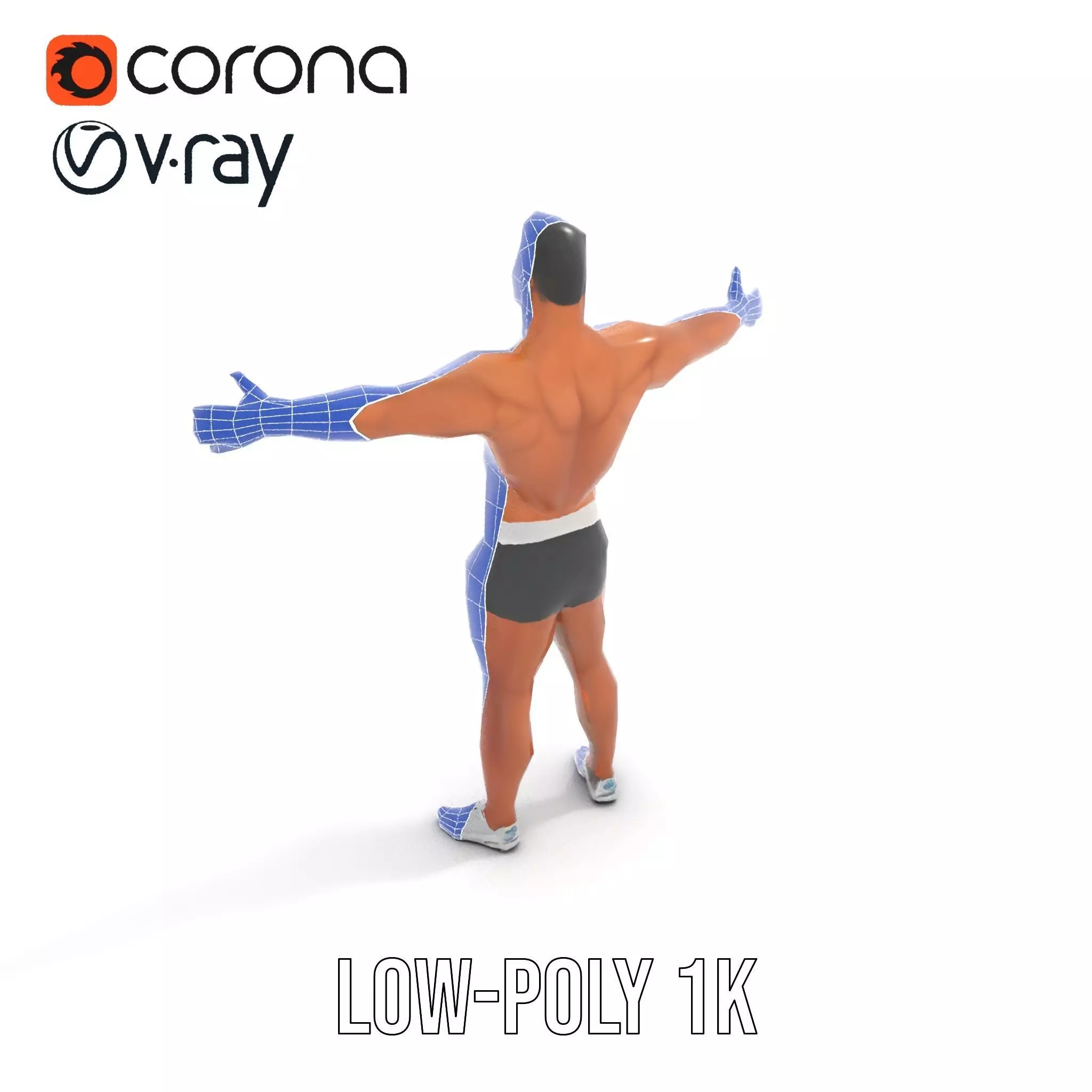 Athletic Male Character Model Pack  Muscular Build Low-poly 3D model_31