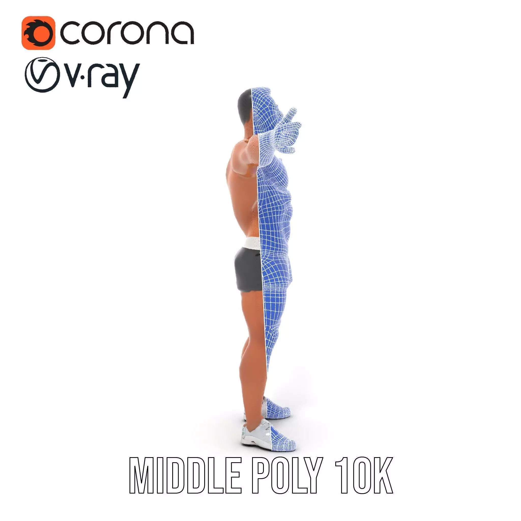 Athletic Male Character Model Pack  Muscular Build Low-poly 3D model_30