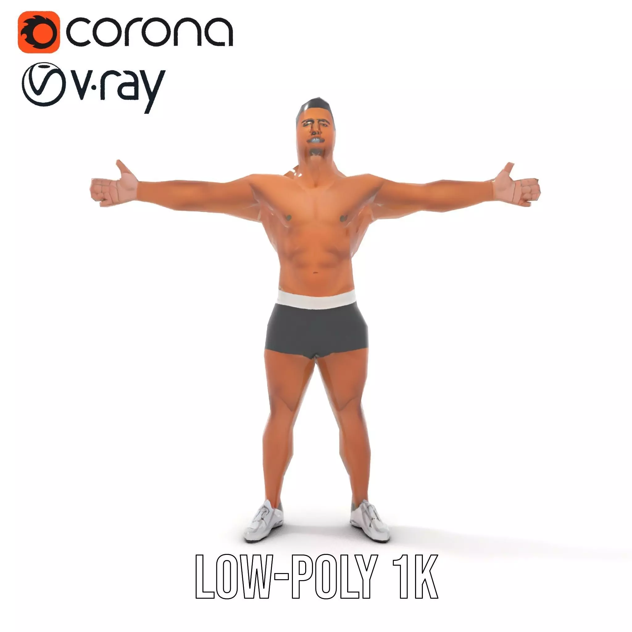 Athletic Male Character Model Pack  Muscular Build Low-poly 3D model_22