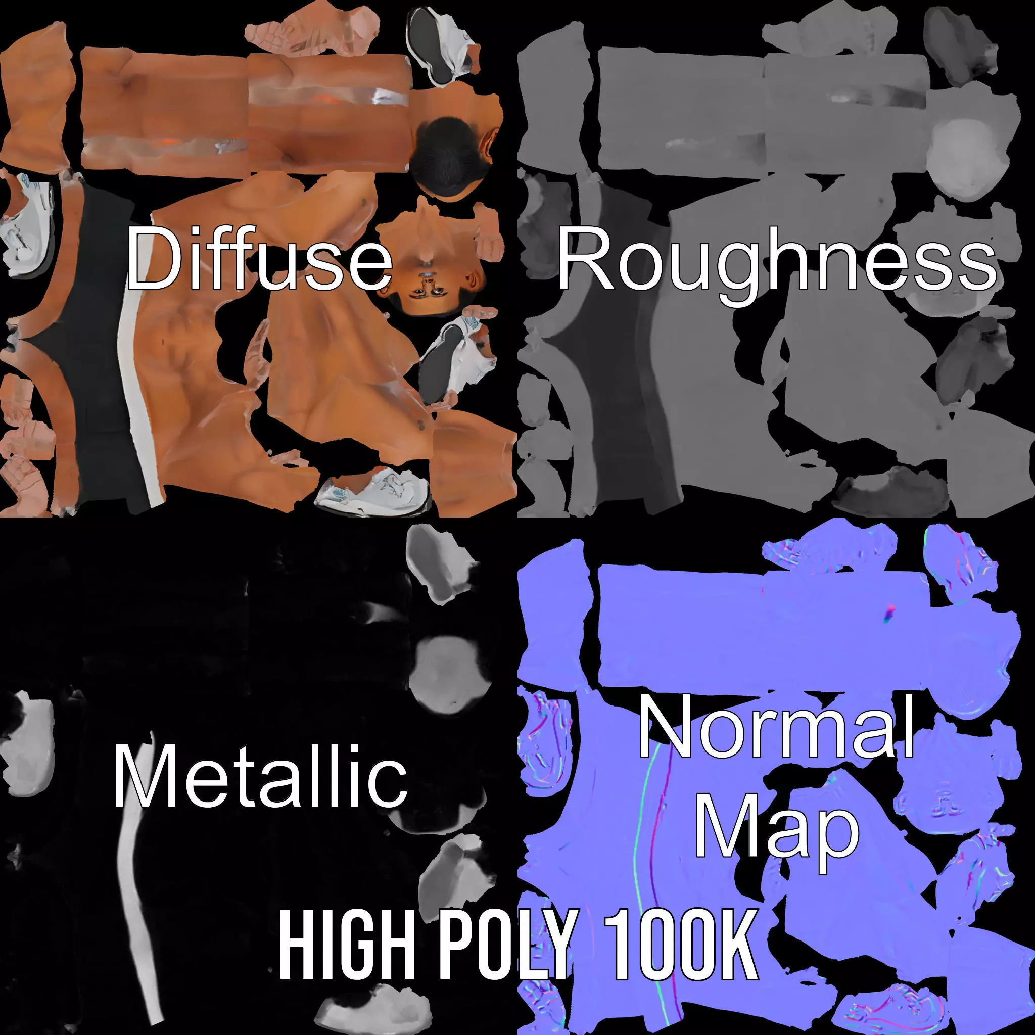 Athletic Male Character Model Pack  Muscular Build Low-poly 3D model_3