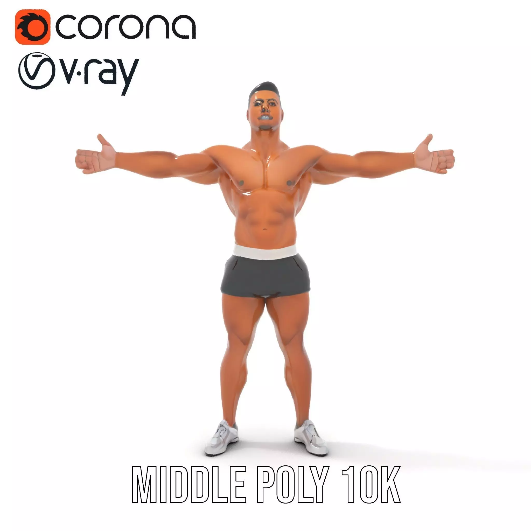 Athletic Male Character Model Pack  Muscular Build Low-poly 3D model_18