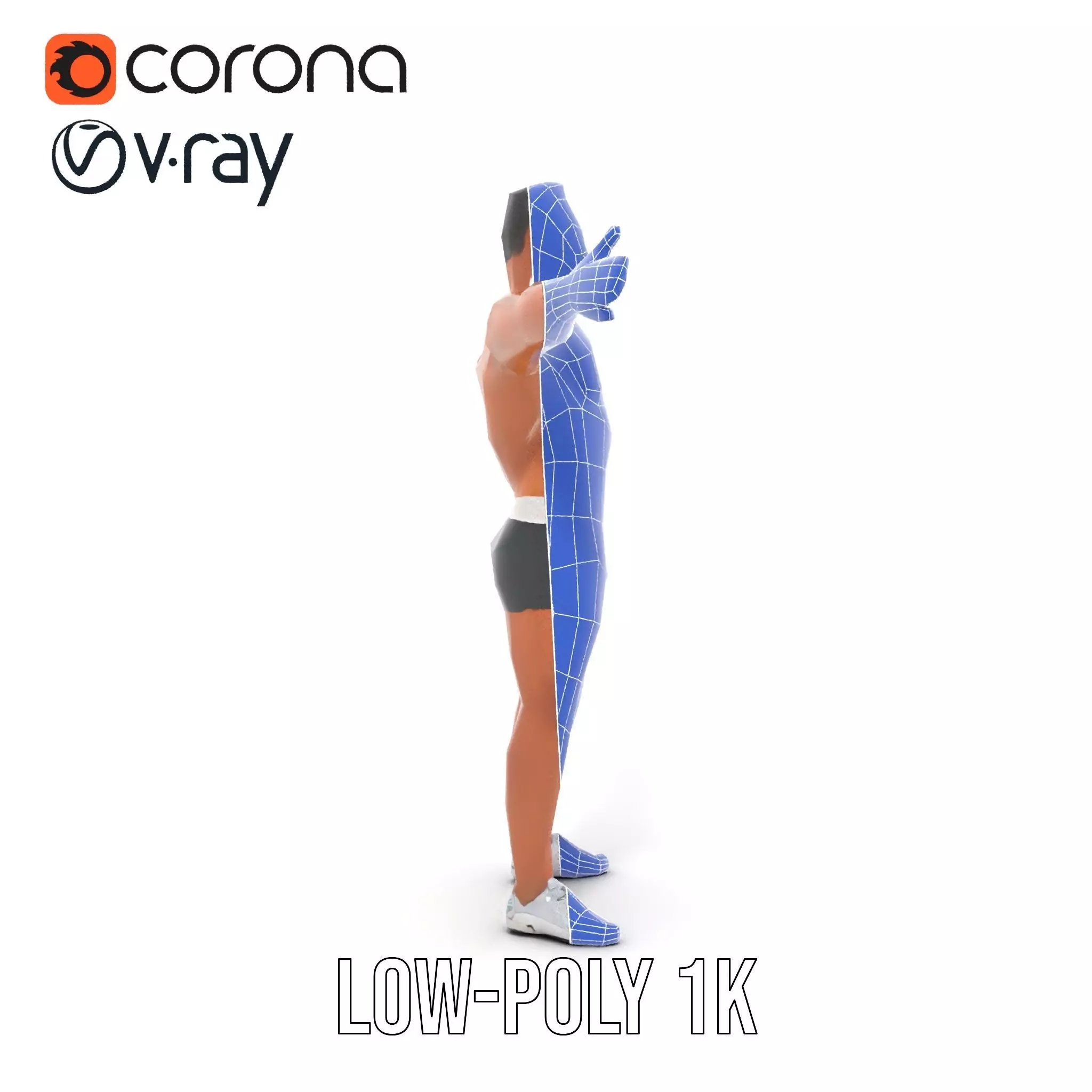 Athletic Male Character Model Pack  Muscular Build Low-poly 3D model_19