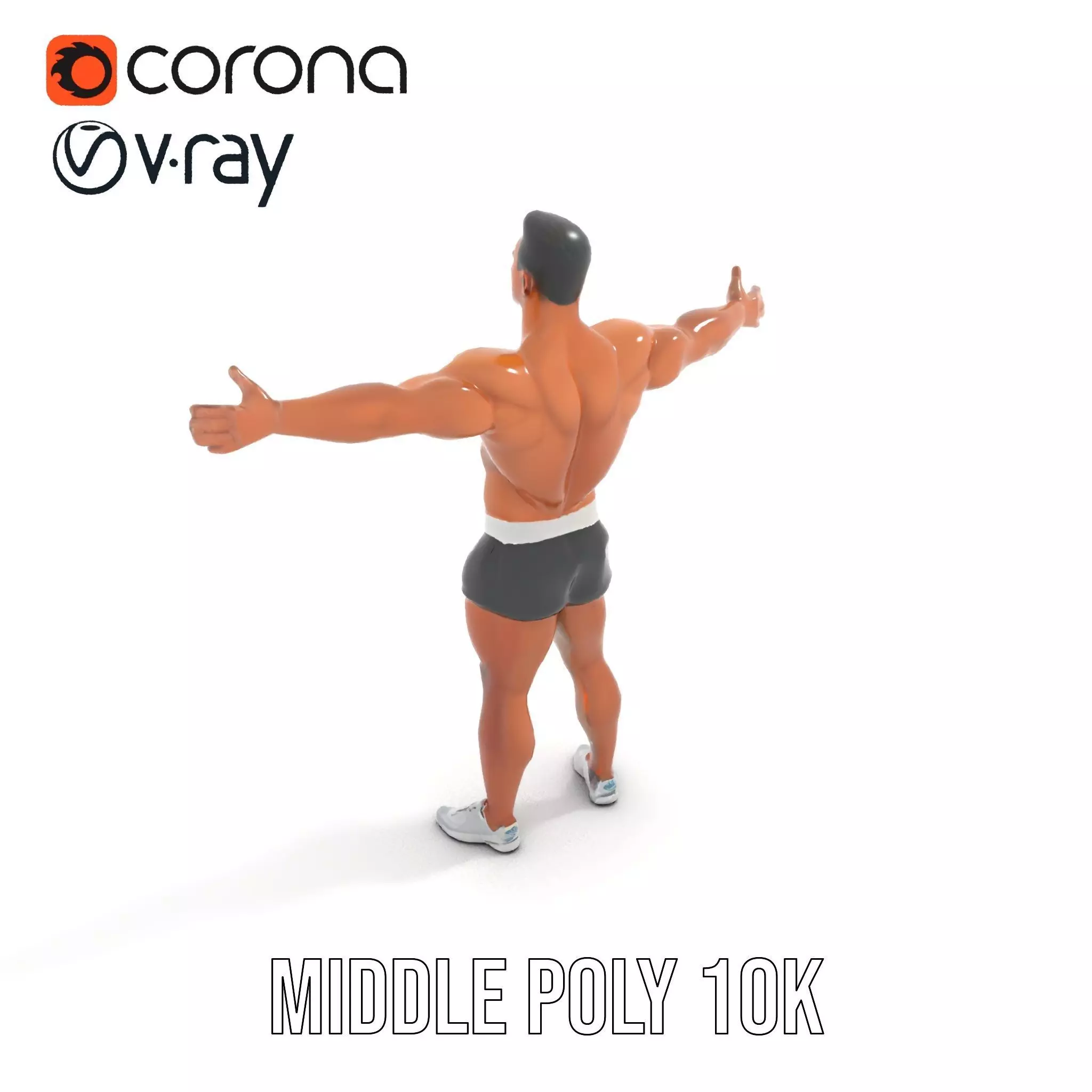 Athletic Male Character Model Pack  Muscular Build Low-poly 3D model_27