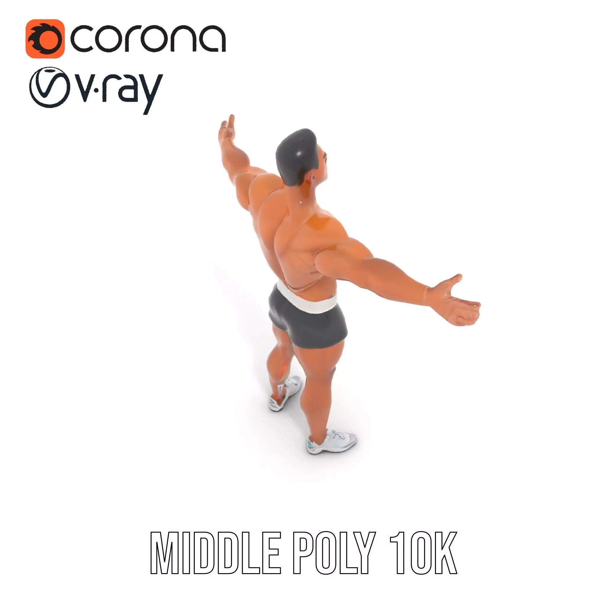 Athletic Male Character Model Pack  Muscular Build Low-poly 3D model_6