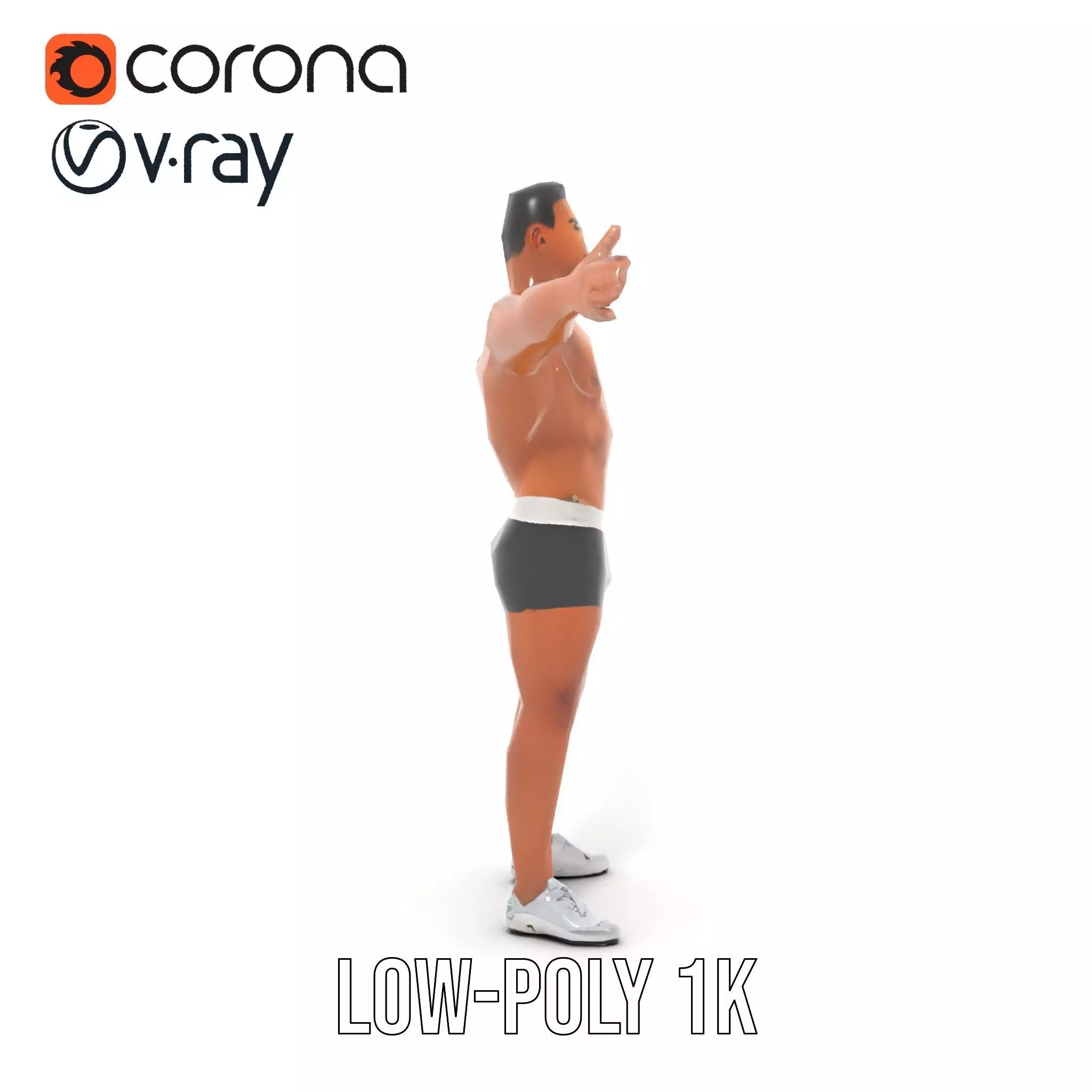 Athletic Male Character Model Pack  Muscular Build Low-poly 3D model_28