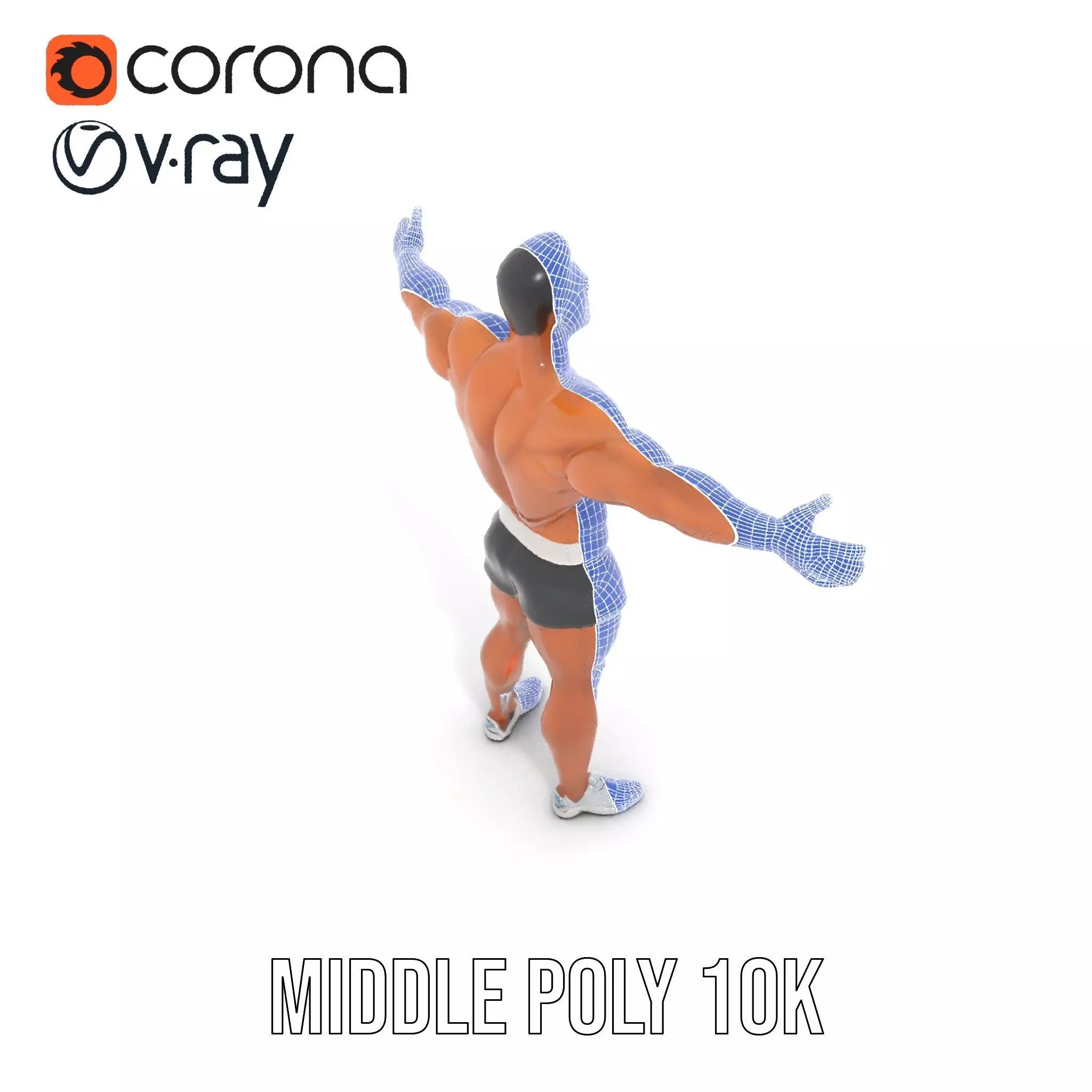 Athletic Male Character Model Pack  Muscular Build Low-poly 3D model_5