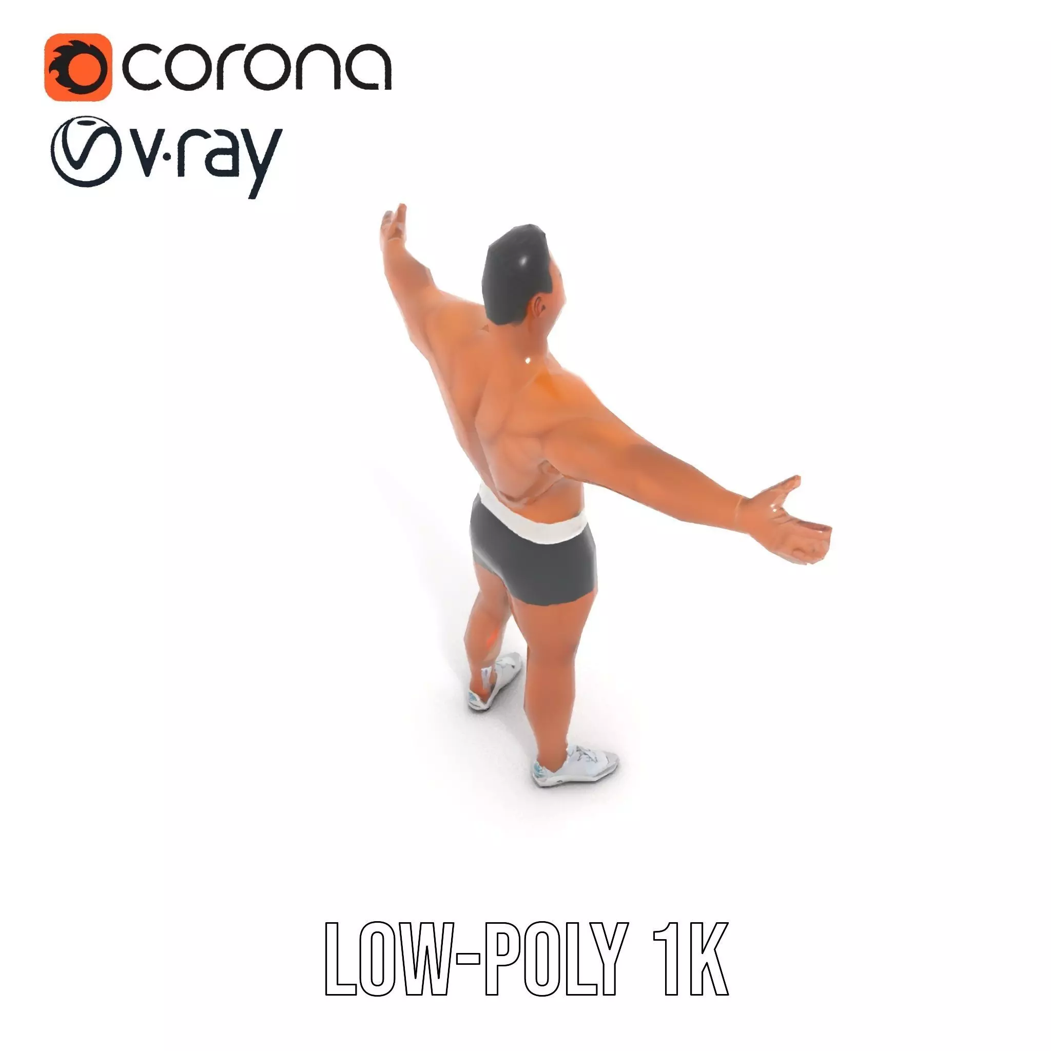 Athletic Male Character Model Pack  Muscular Build Low-poly 3D model_17