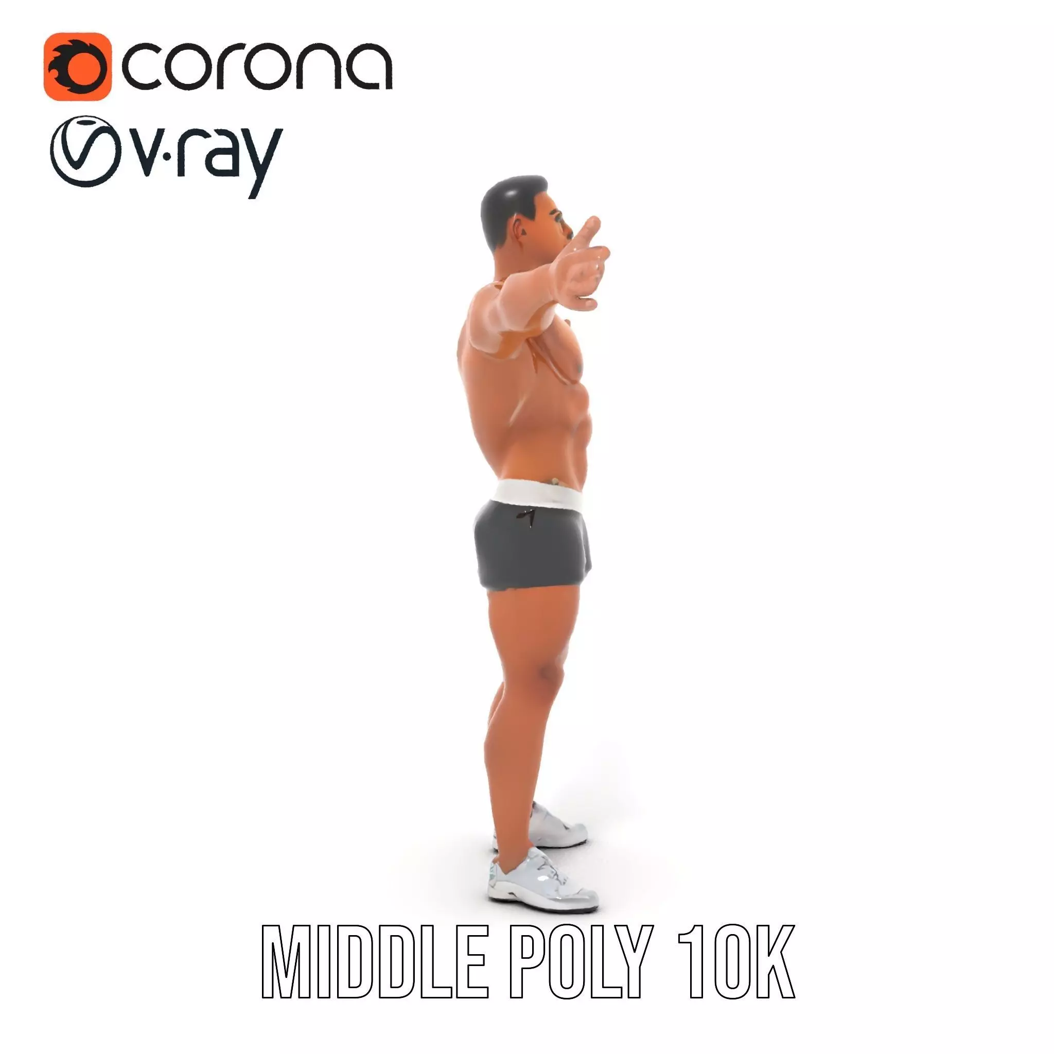 Athletic Male Character Model Pack  Muscular Build Low-poly 3D model_14