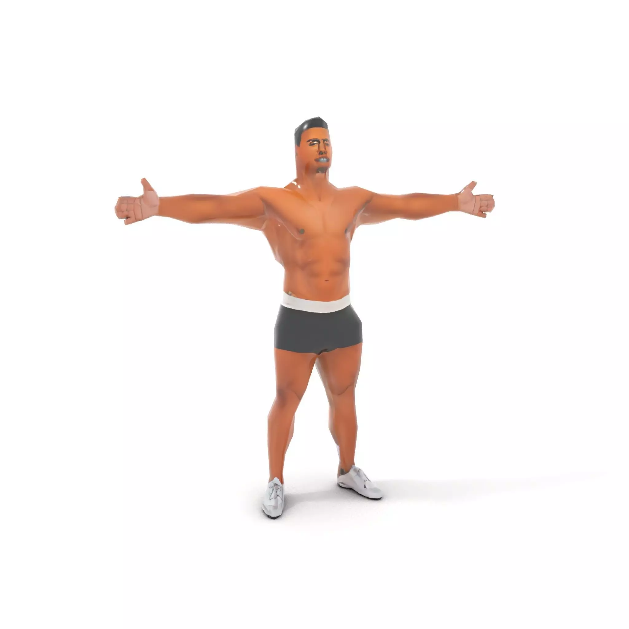 Athletic Male Character Model Pack  Muscular Build Low-poly 3D model_9