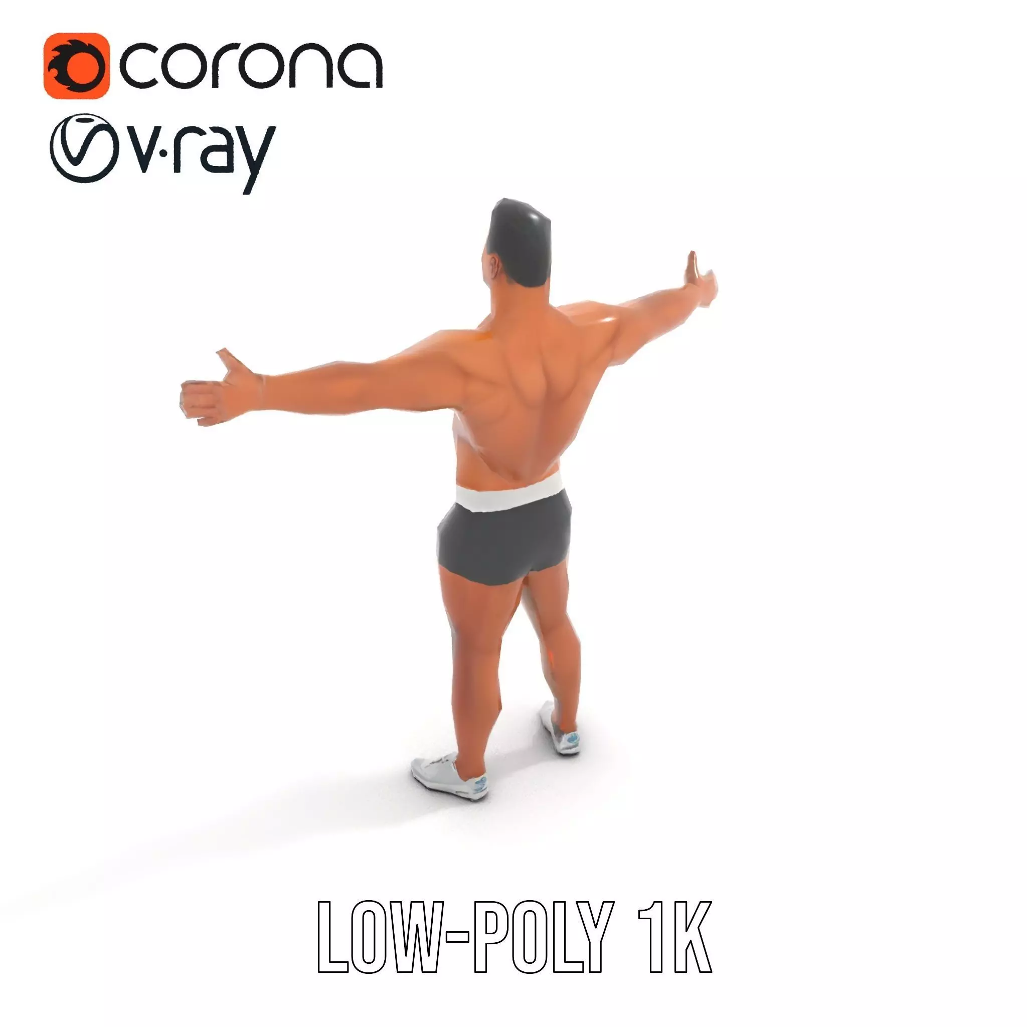 Athletic Male Character Model Pack  Muscular Build Low-poly 3D model_7