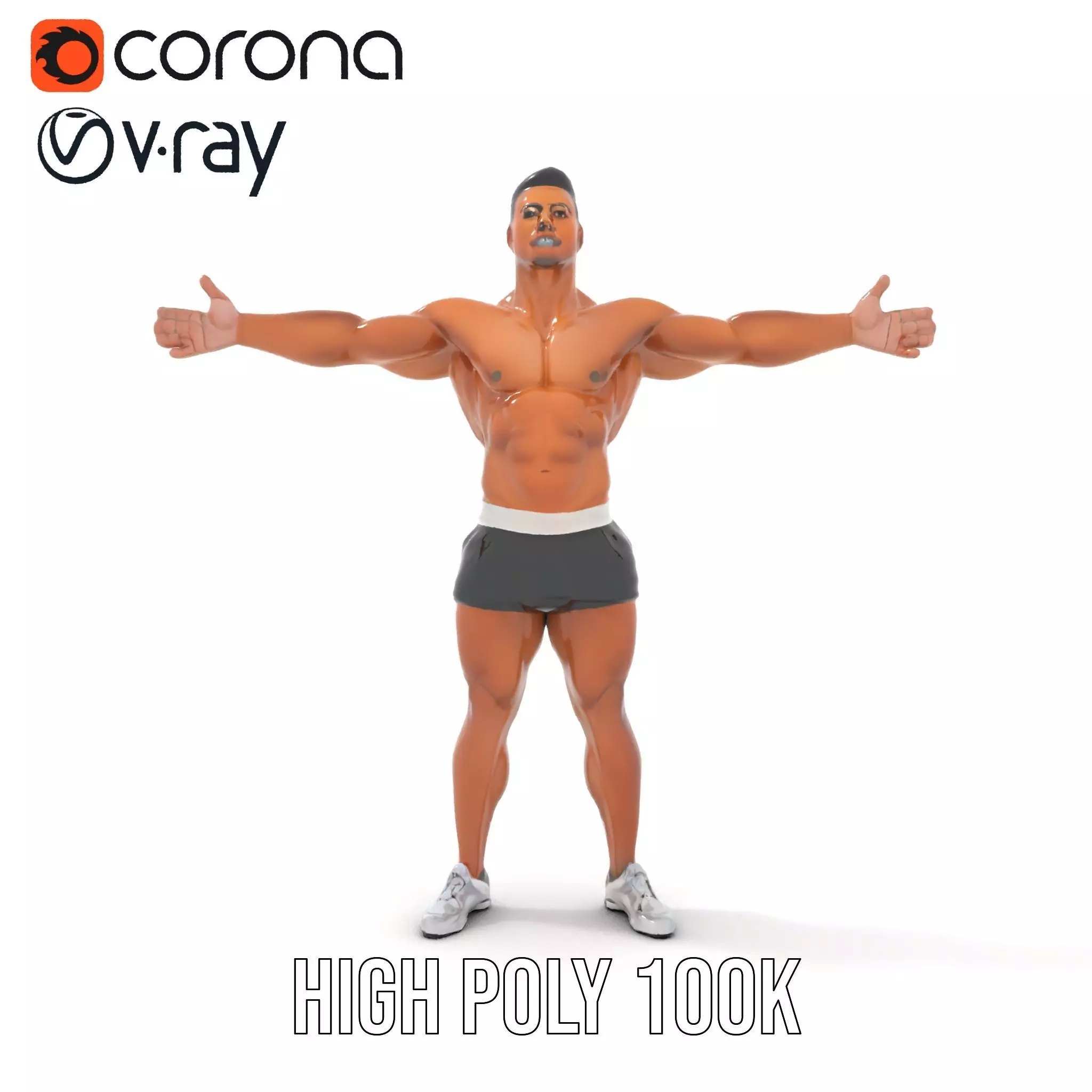 Athletic Male Character Model Pack  Muscular Build Low-poly 3D model_23