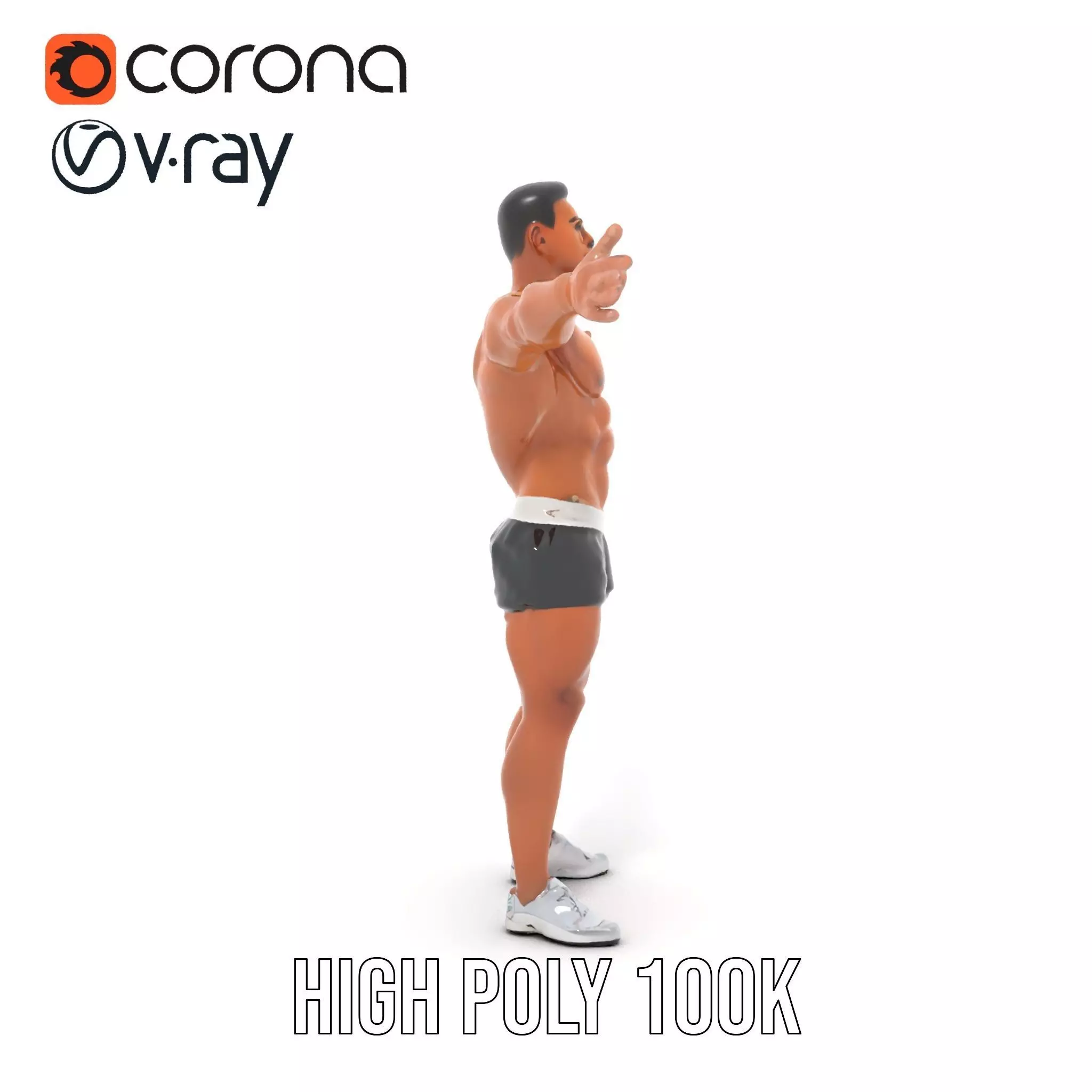 Athletic Male Character Model Pack  Muscular Build Low-poly 3D model_8