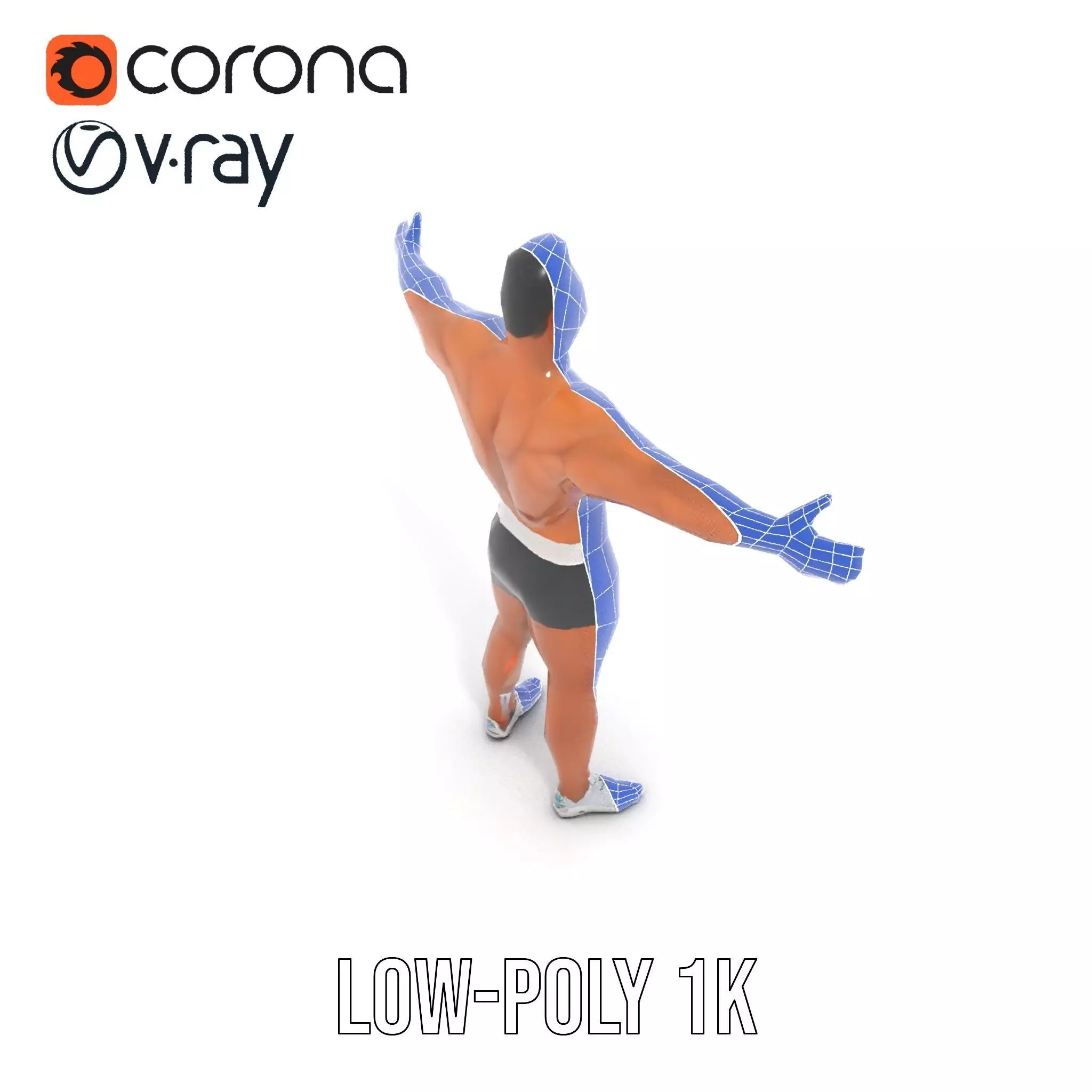 Athletic Male Character Model Pack  Muscular Build Low-poly 3D model_15