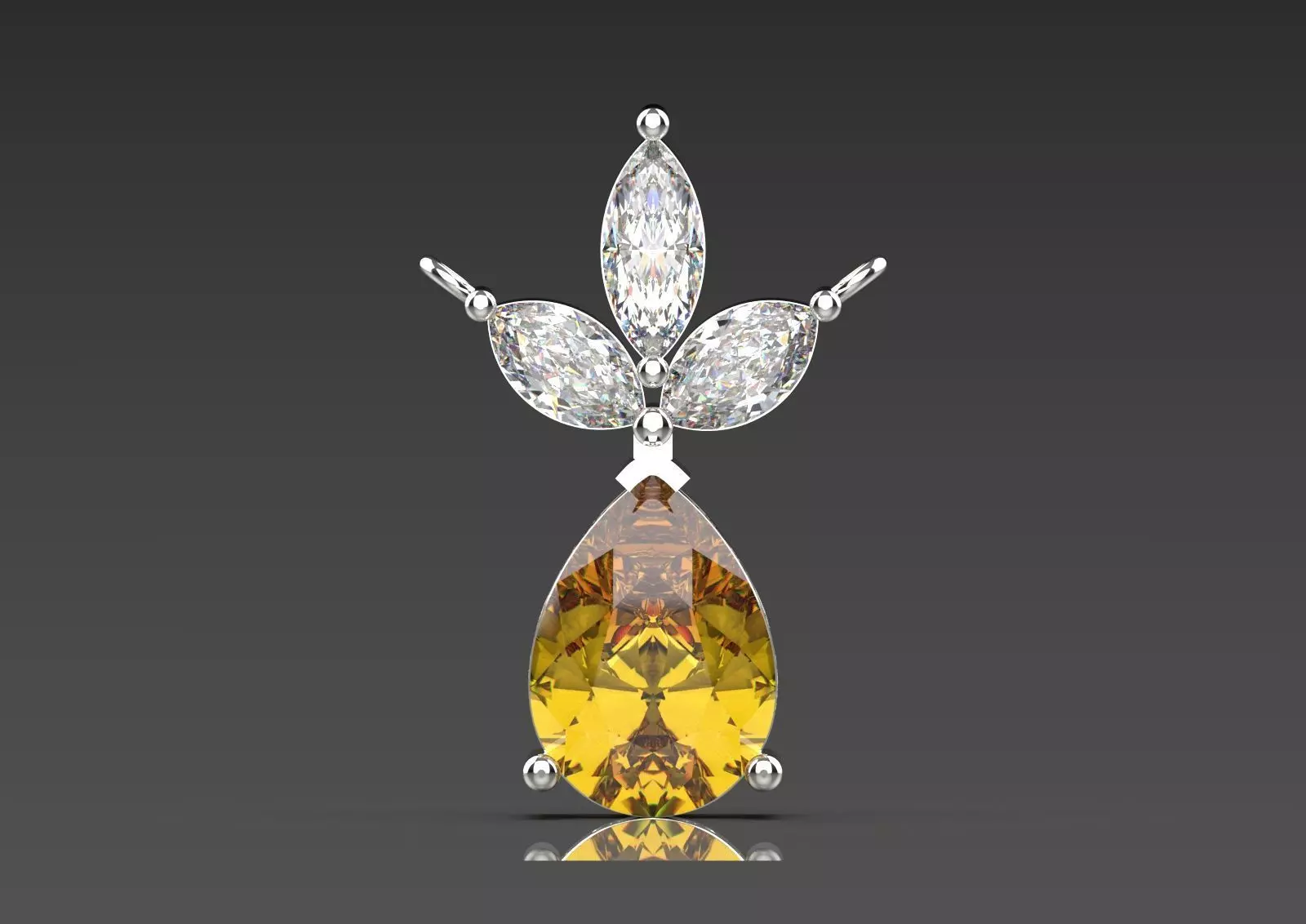 Halo Yellow Gold and Diamond STL Pendant jp0296 3D print model