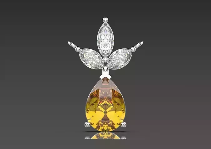 Halo Yellow Gold and Diamond STL Pendant jp0296