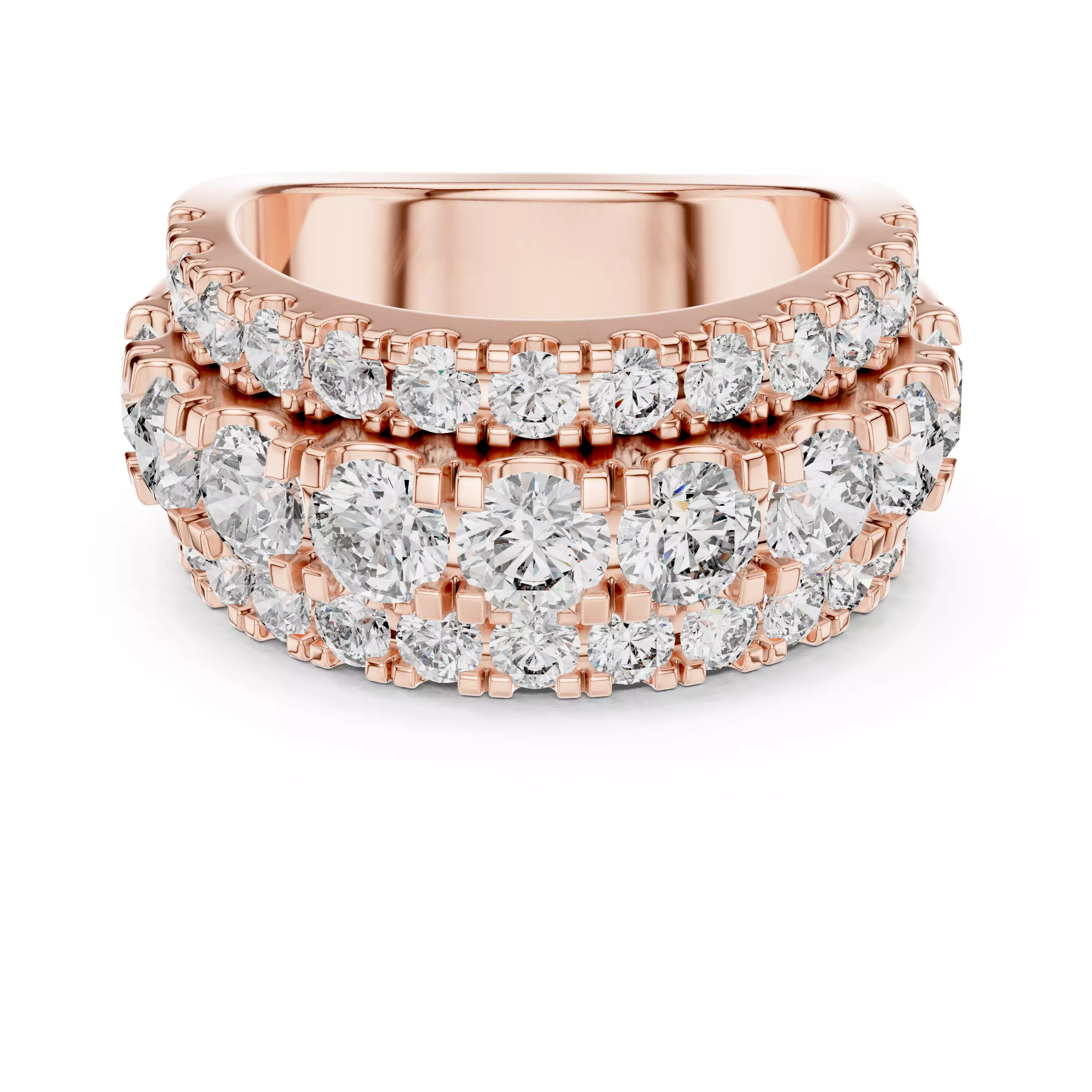 Thick Diamond Band Ring 3dm stl renders animation videos details 3D print model_1