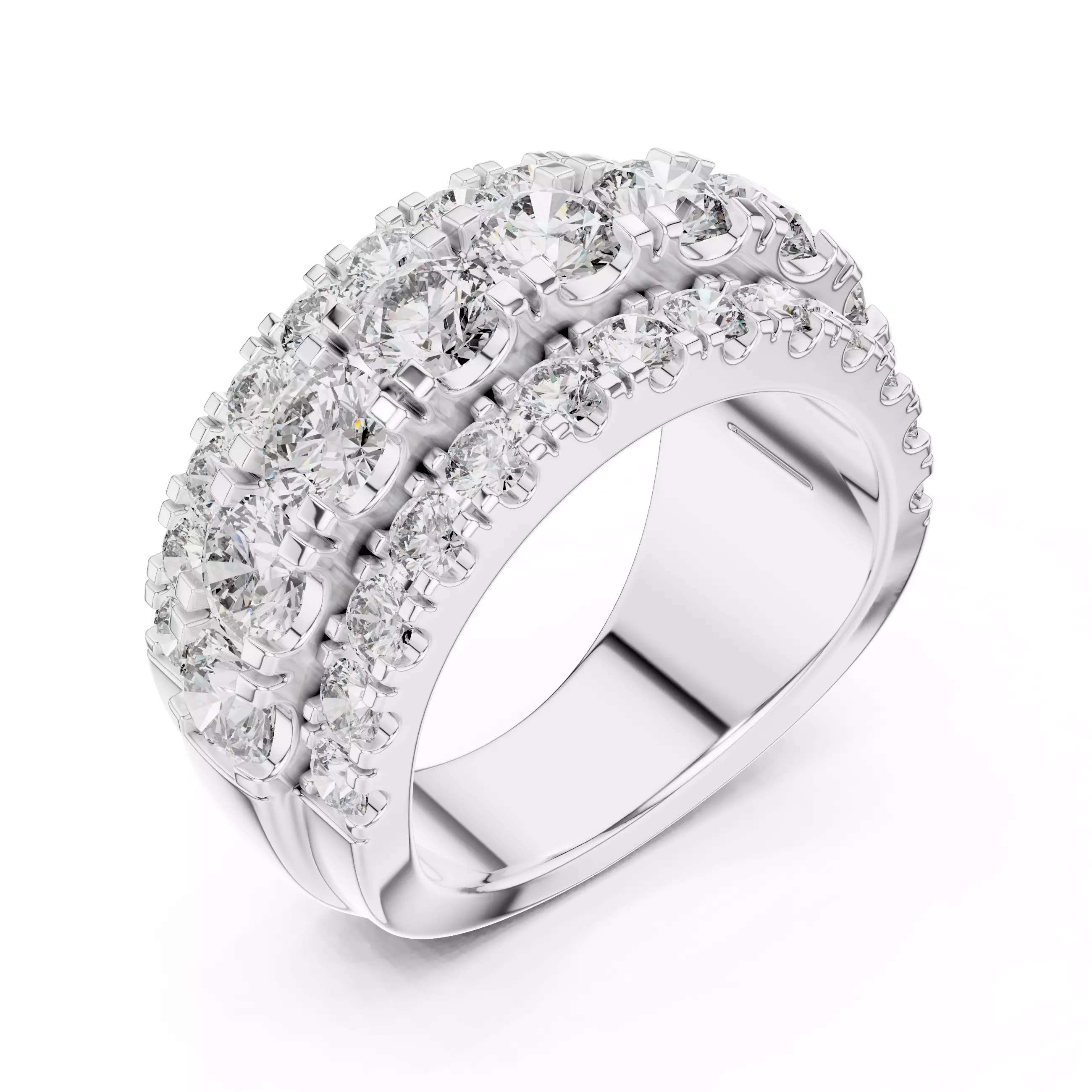 Thick Diamond Band Ring 3dm stl renders animation videos details 3D print model_12