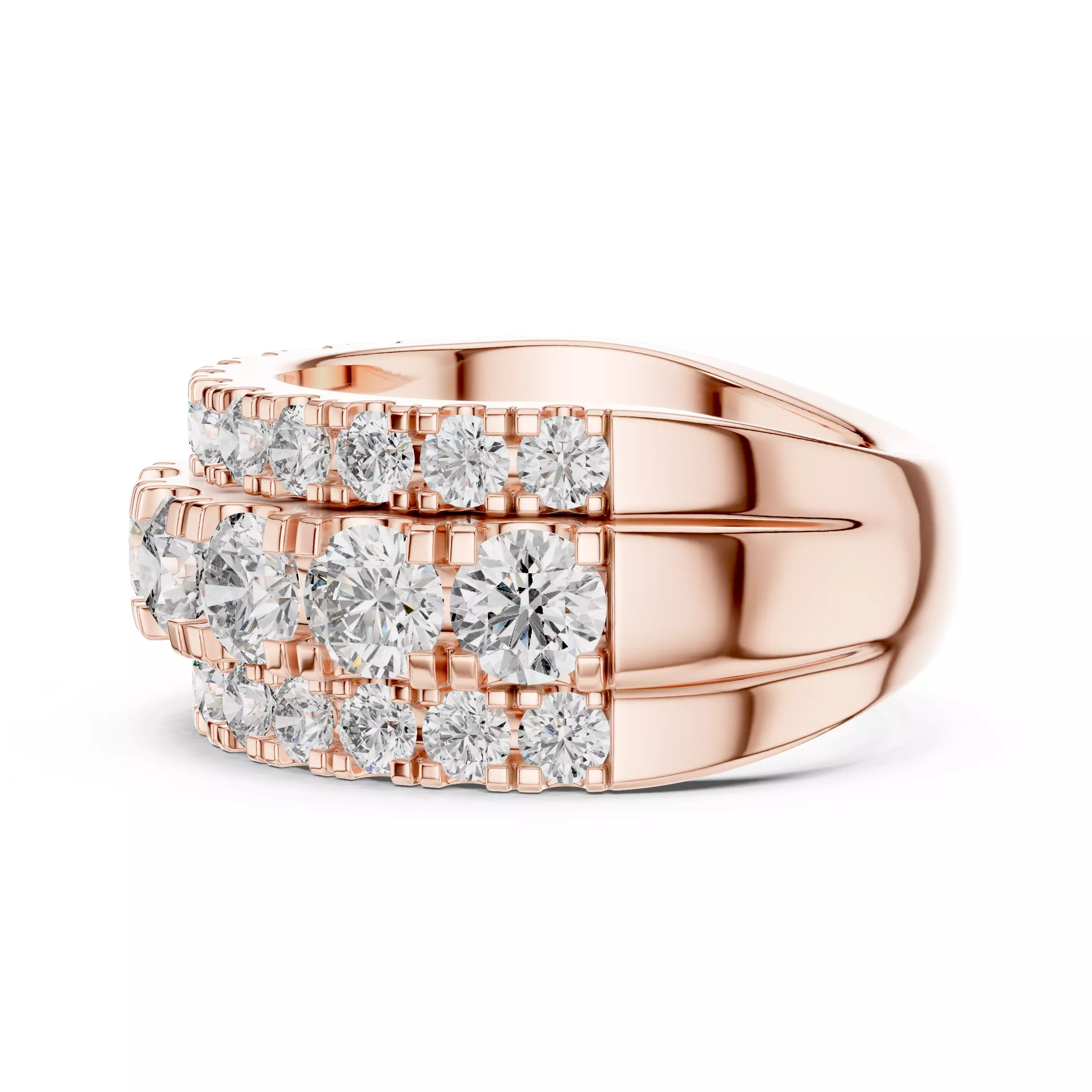 Thick Diamond Band Ring 3dm stl renders animation videos details 3D print model_2