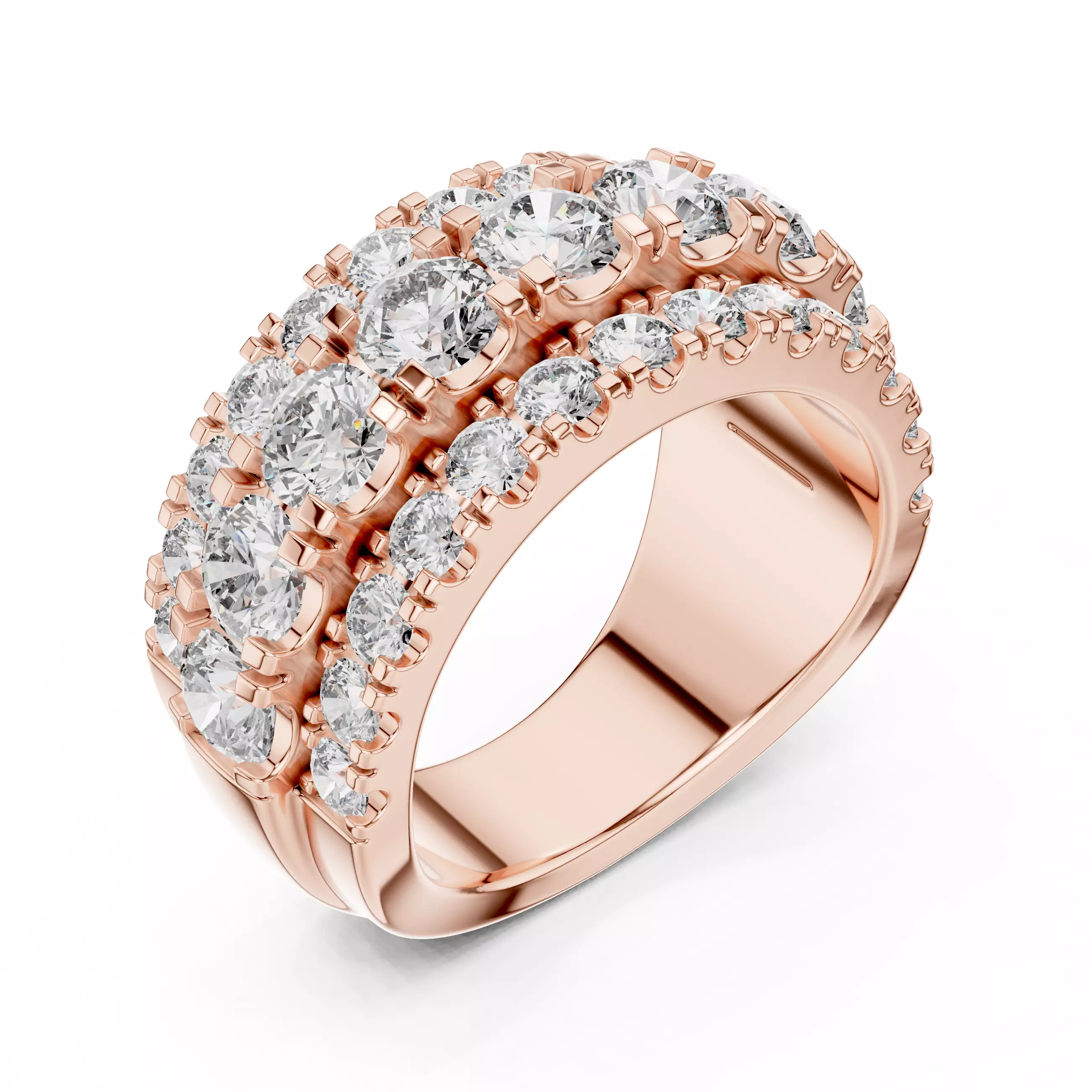 Thick Diamond Band Ring 3dm stl renders animation videos details 3D print model_10