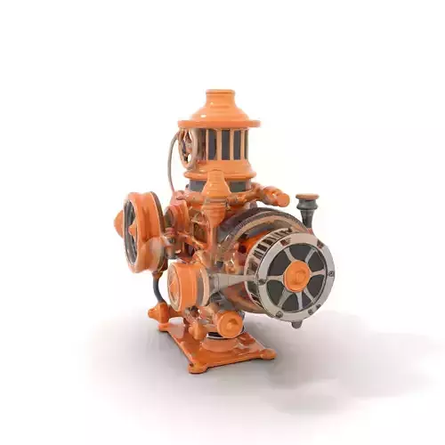 Steampunk Engine Model Pack Low-poly 3D model